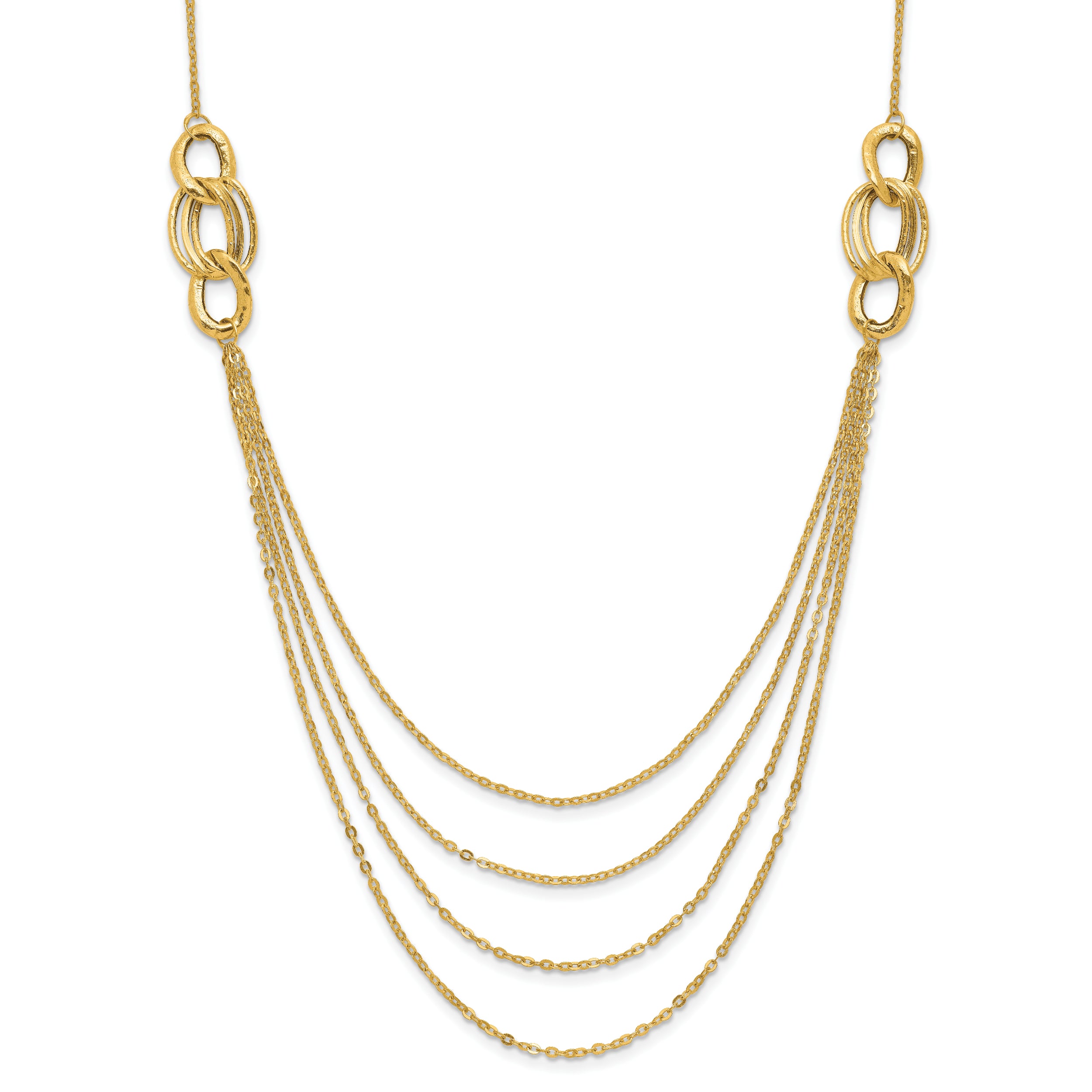 14K Four Layer Rope Chain Necklace