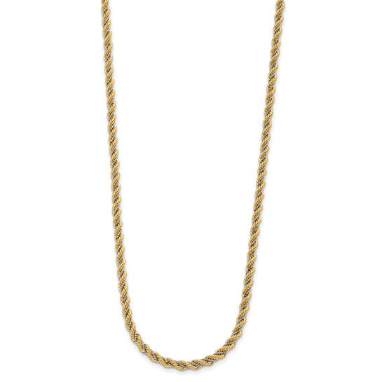 10k Two Tone Diamond Cut Rope 2.5MM Chains