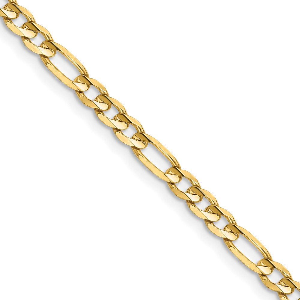 14K 20 inch 4mm Concave Open Figaro with Lobster Clasp Chain