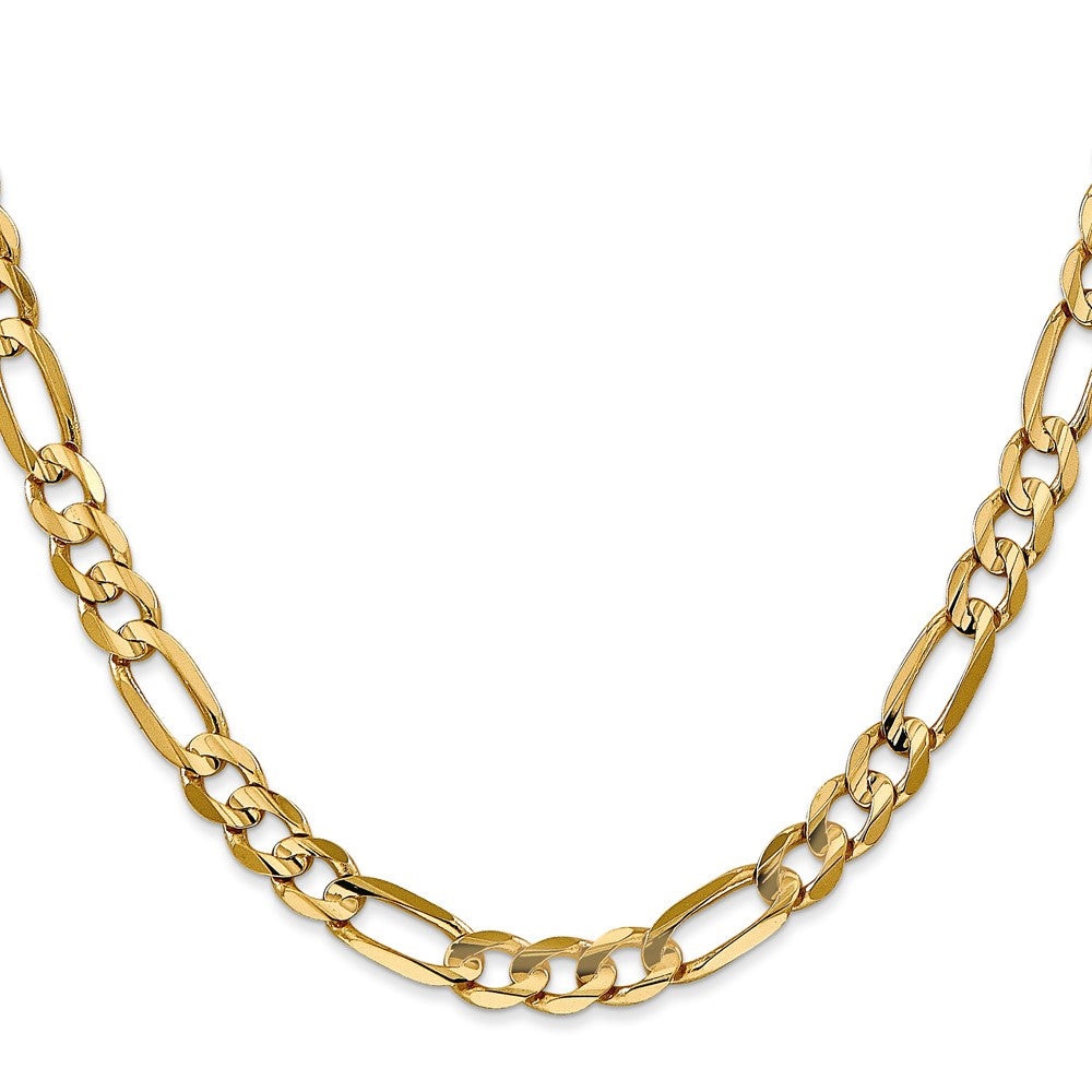 14K 20 inch 6mm Concave Open Figaro with Lobster Clasp Chain