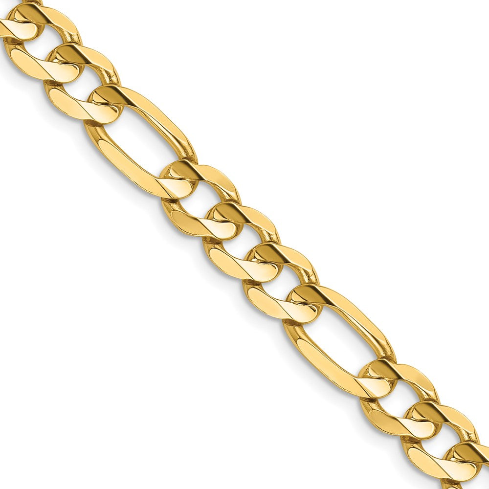 14K 20 inch 7.5mm Concave Open Figaro with Lobster Clasp Chain