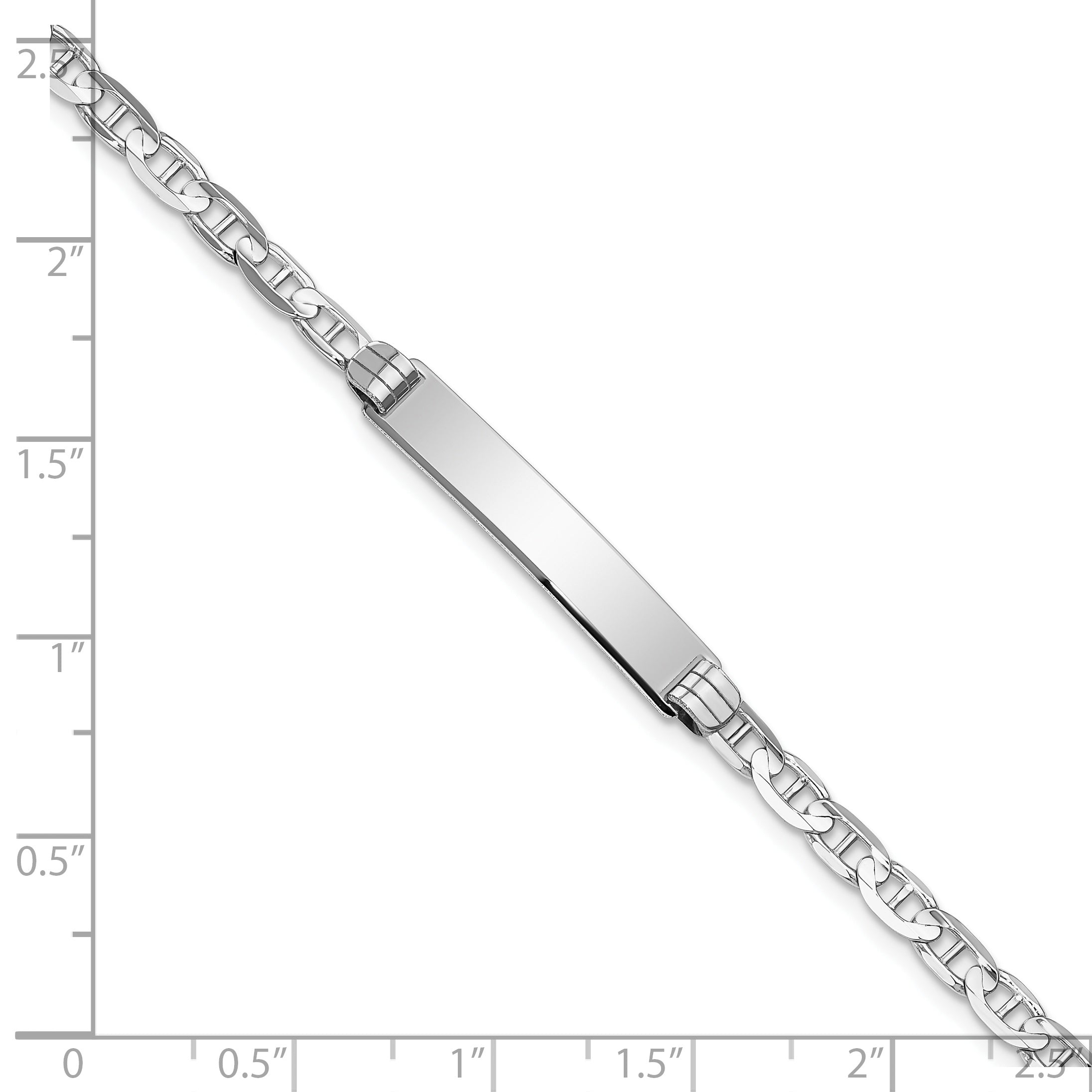 14K Wg Anchor Link Id Bracelet