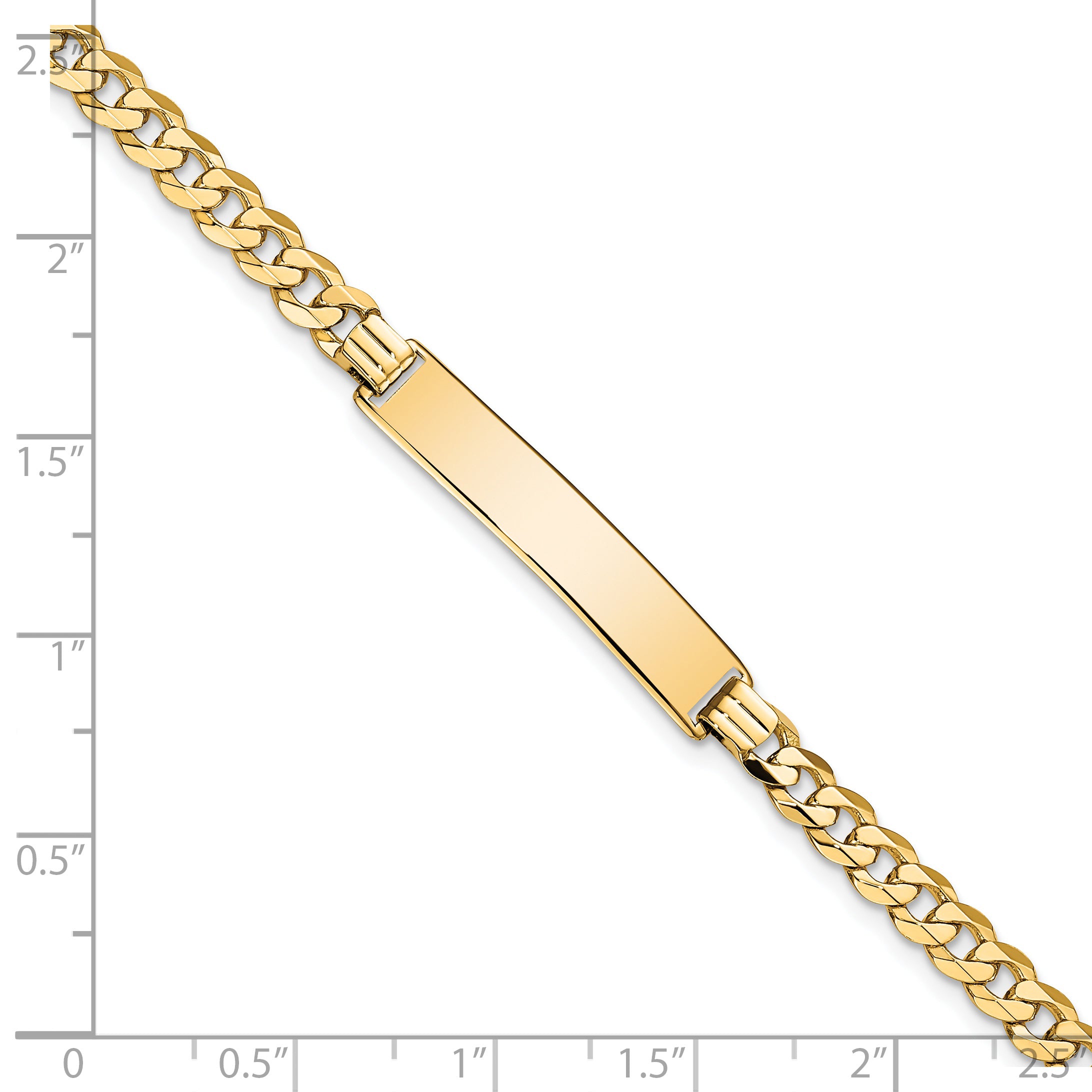14K Flat Curb Link Id Bracelet