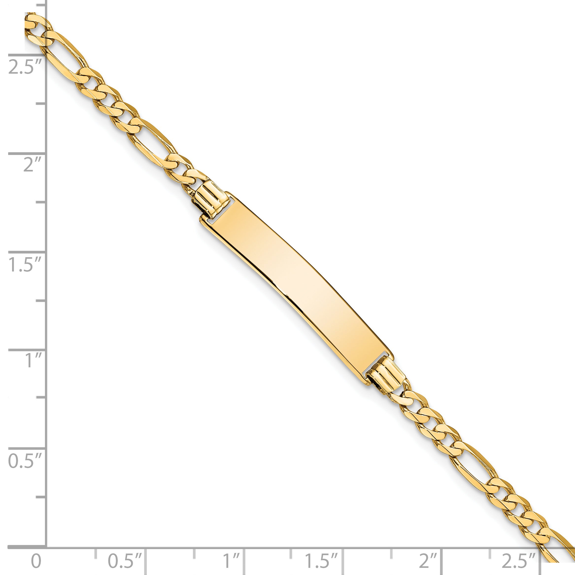 14K Flat Figaro Link Id Bracelet