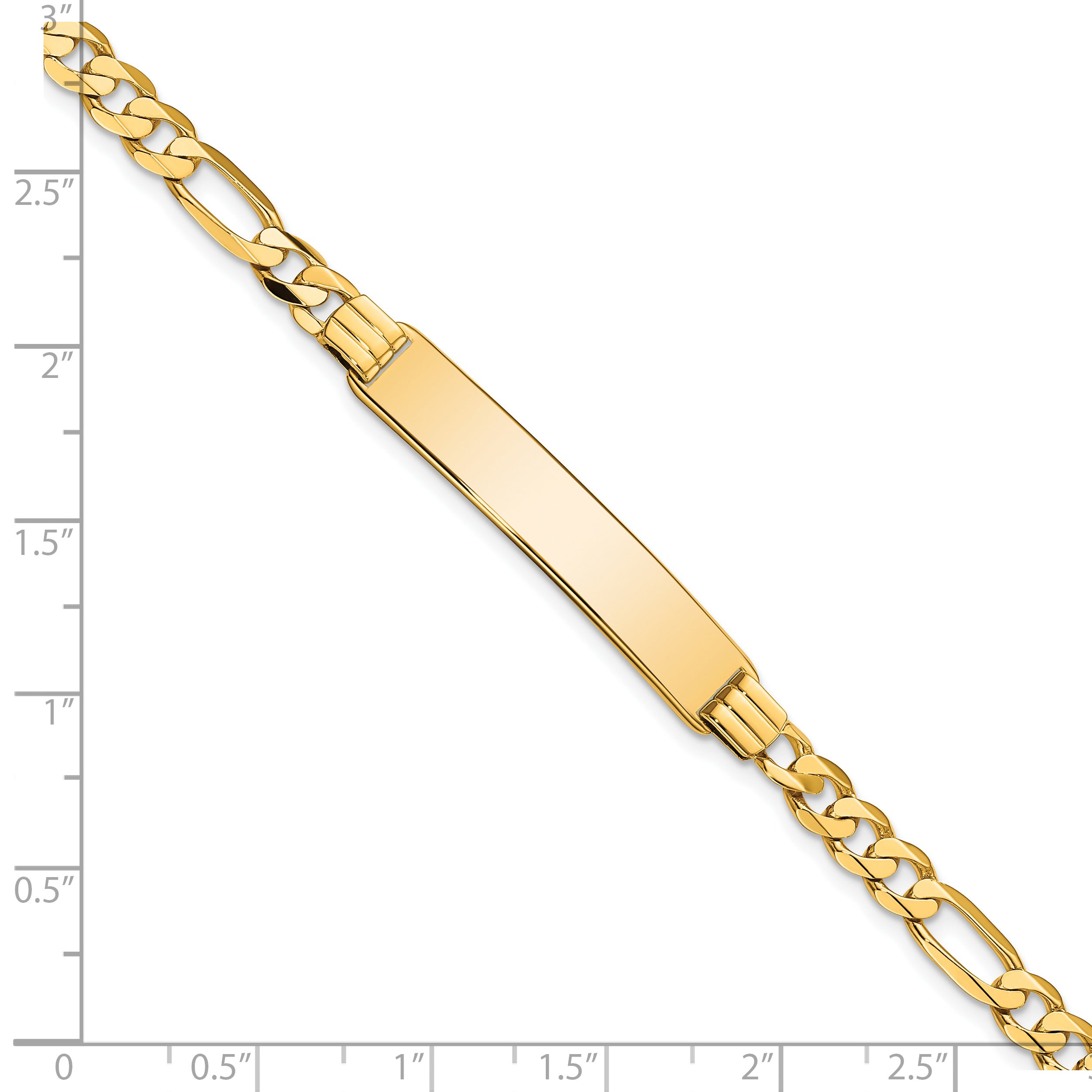 14K Flat Figaro Link Id Bracelet