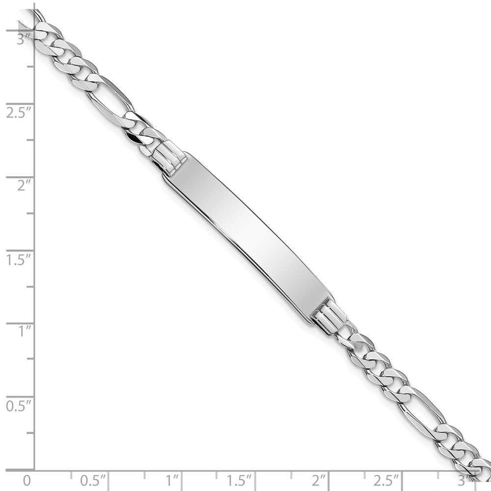 14k WG Figaro Link ID Bracelet