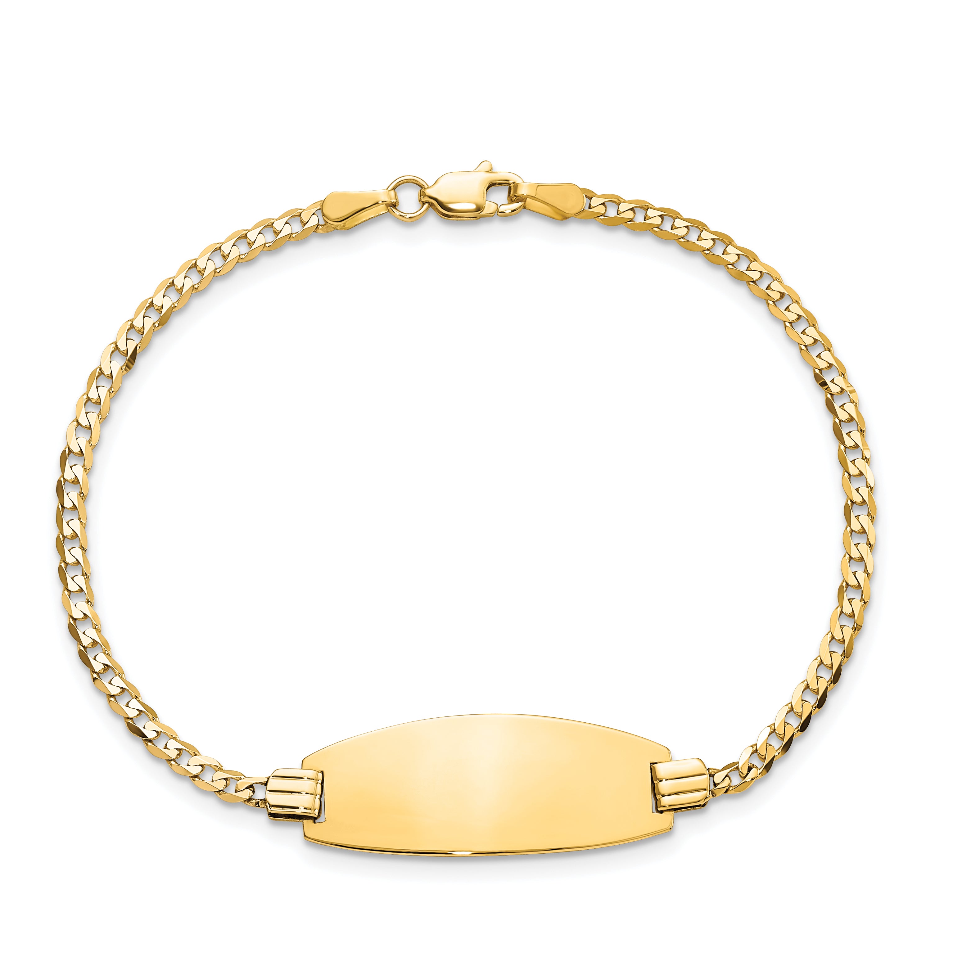 14Ky Oval Curb Id Bracelet