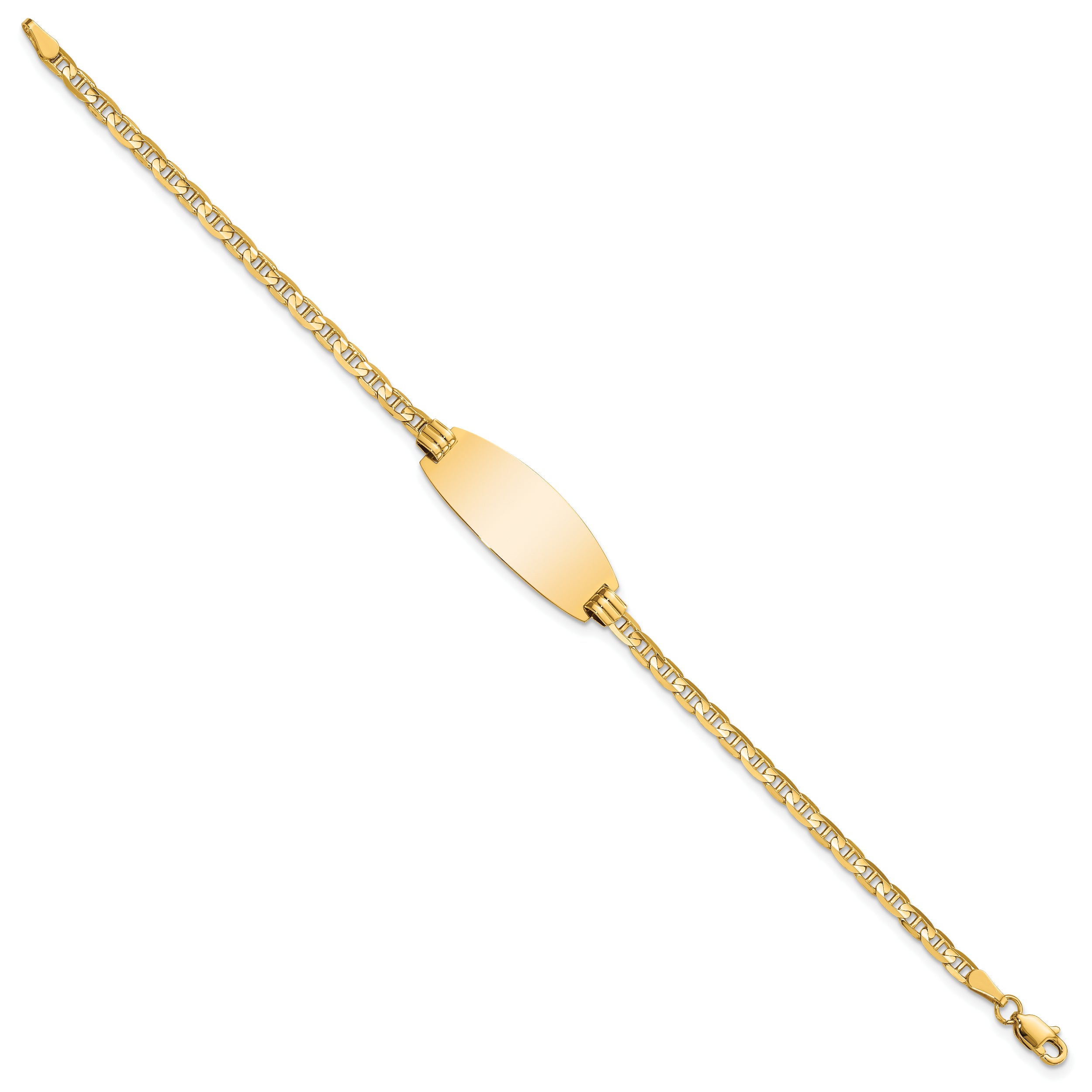 14Ky Oval Anchor Id Bracelet