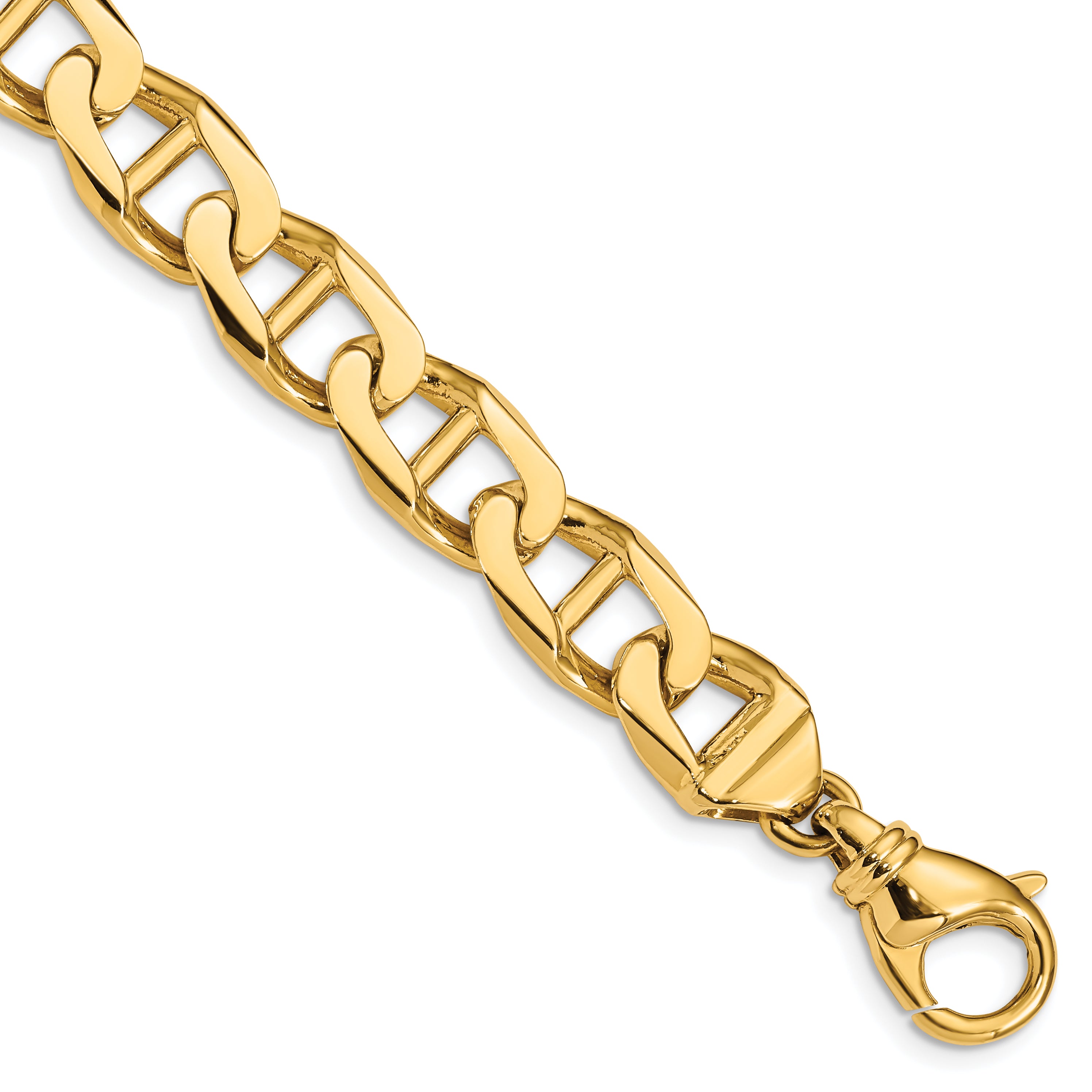 14K 20 inch 10.3mm Hand Polished Fancy Anchor Link with Fancy Lobster Clasp Chain
