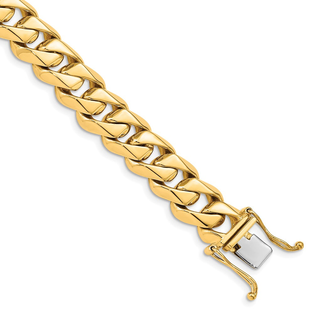 14K 20 inch 11mm Hand Polished Fancy Traditional Link with Box Catch Clasp Chain