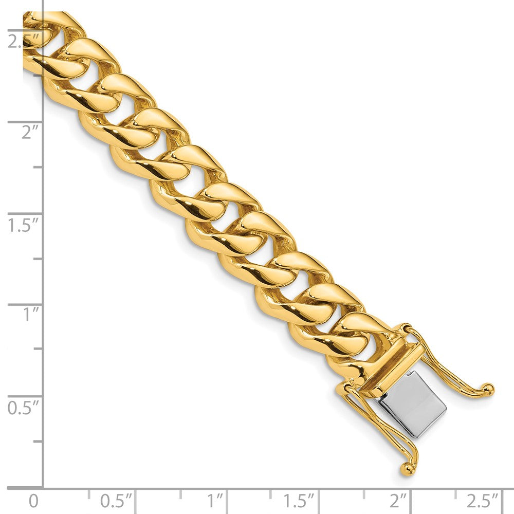 14K 20 inch 9.6mm Hand Polished Rounded Curb Link with Box Catch Clasp Chain