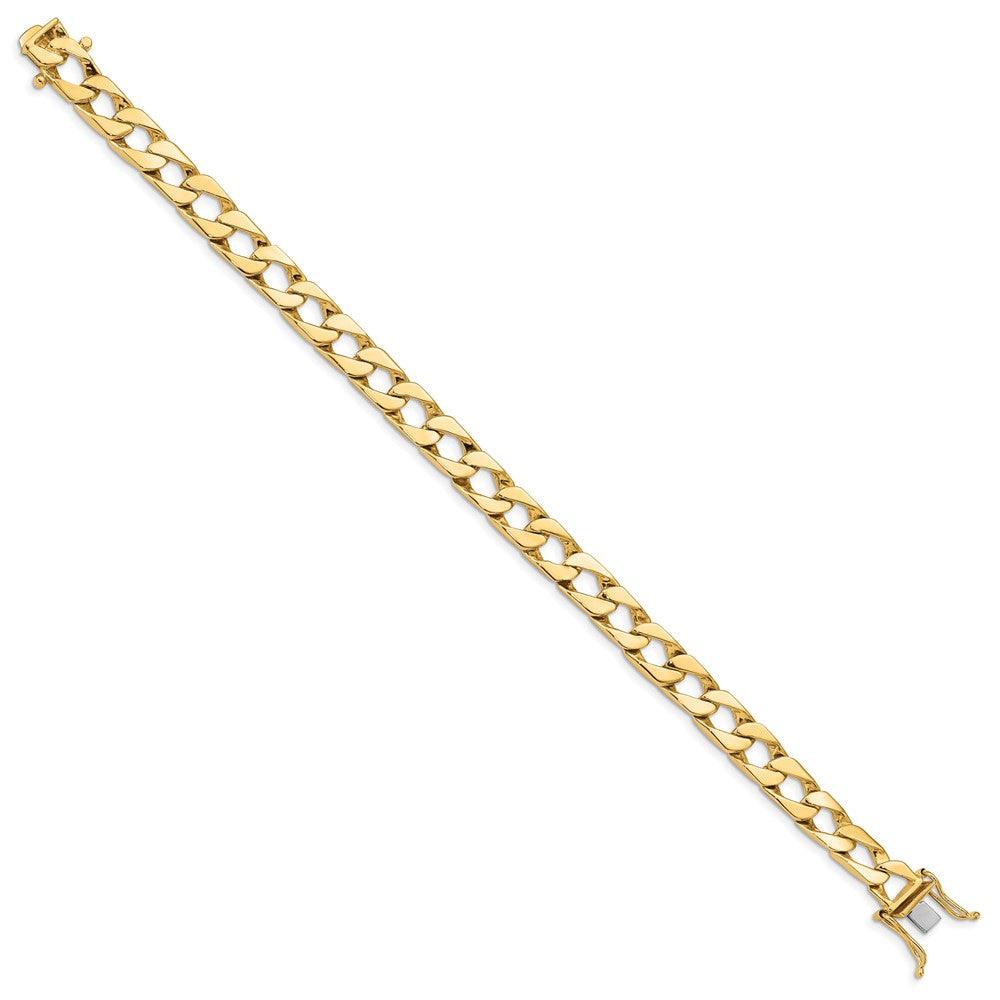 14K 8 inch 7.9mm Hand Polished Fancy Link with Box Catch Clasp Bracelet