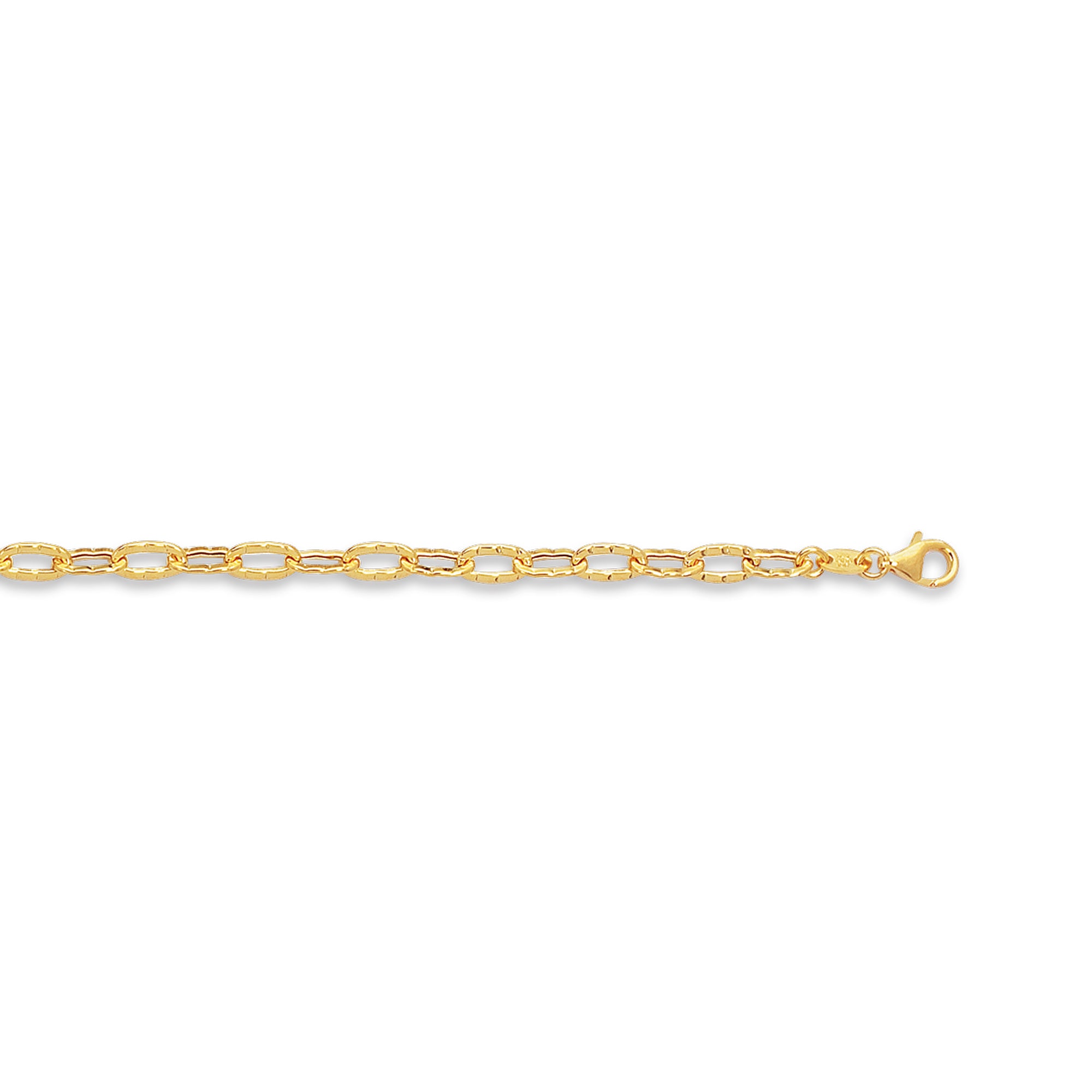 14K Yellow Gold 10" Textured Cable Anklet