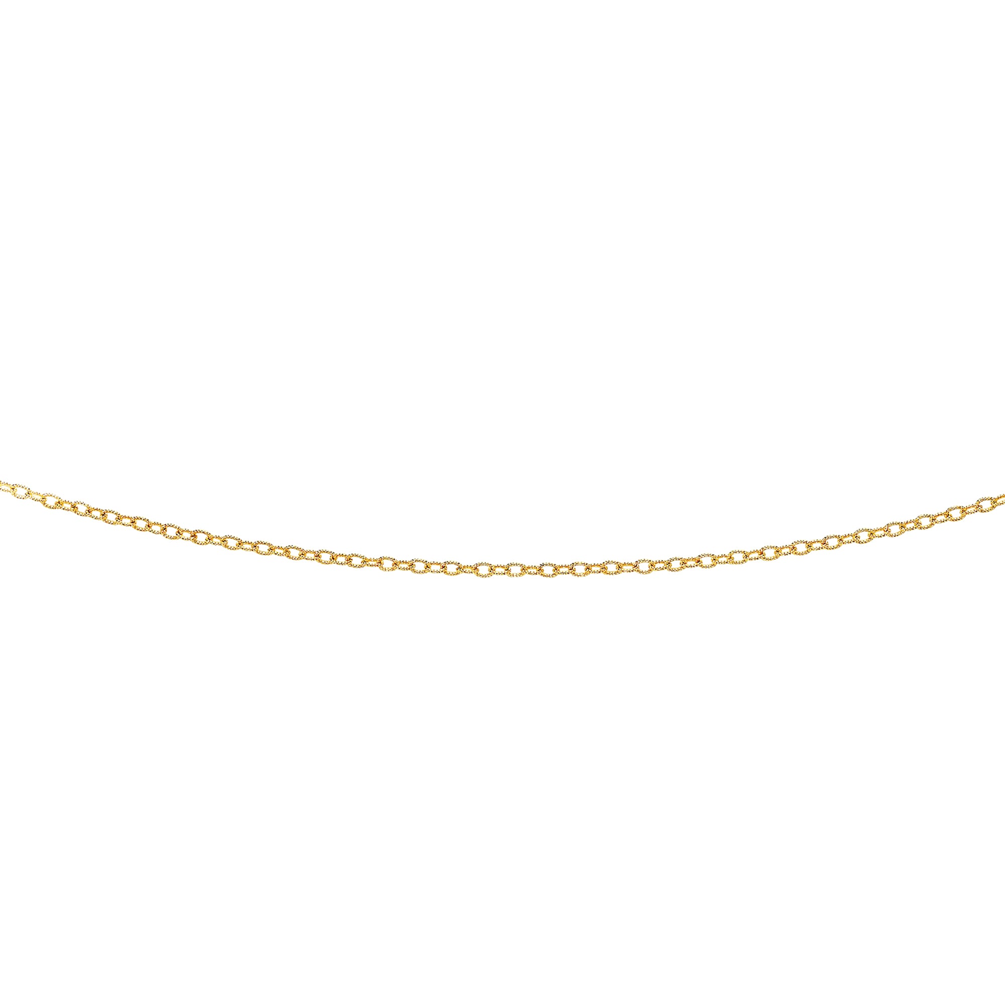 14K Yellow Gold 2.5mm Textured Cable 24" Chain with Lobster Lock