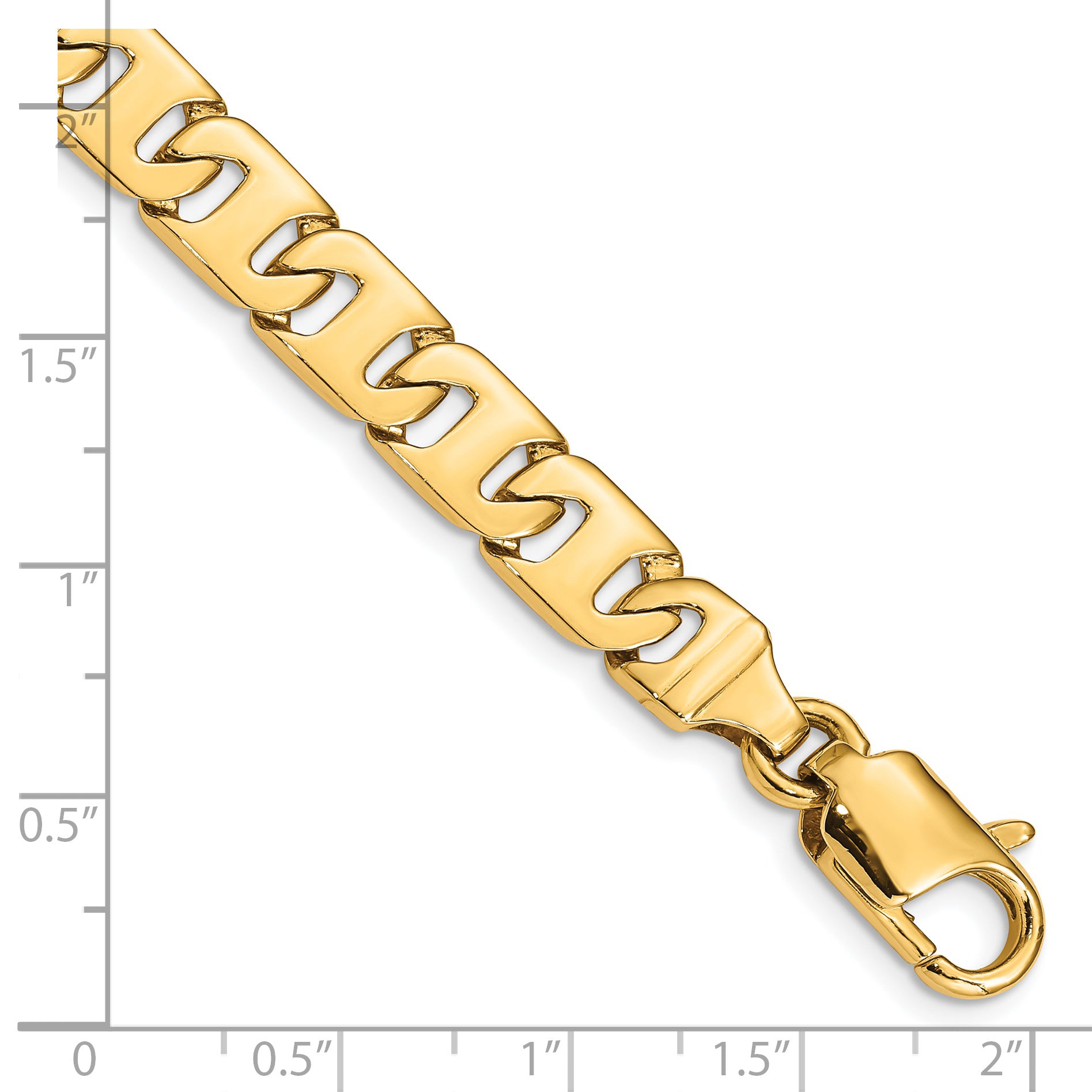 14K 18 inch 8.4mm Hand Polished Fancy Link with Fancy Lobster Clasp Chain