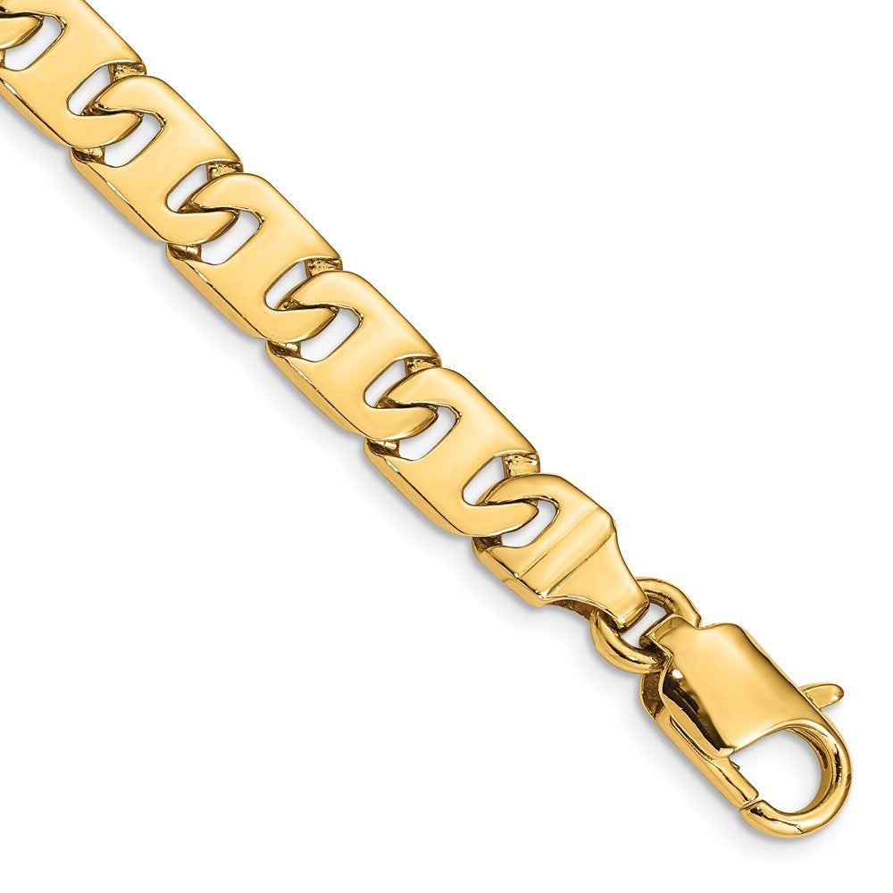 14K 20 inch 8.4mm Hand Polished Fancy Link with Fancy Lobster Clasp Chain