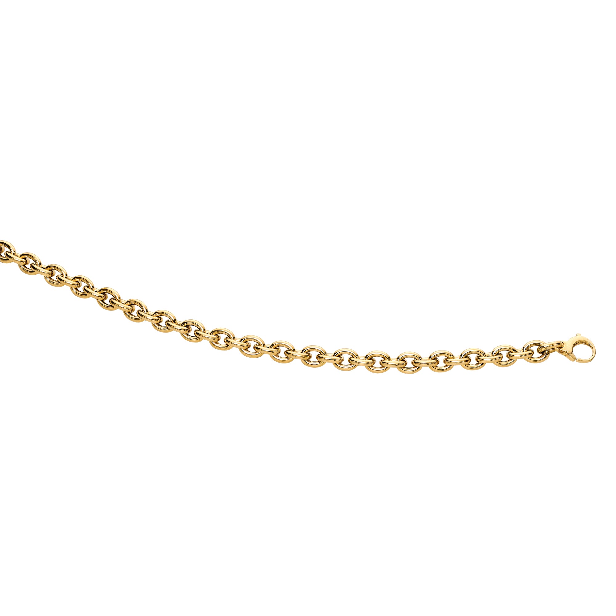 14K Yellow Gold 18" Polished Oval Cable Link
