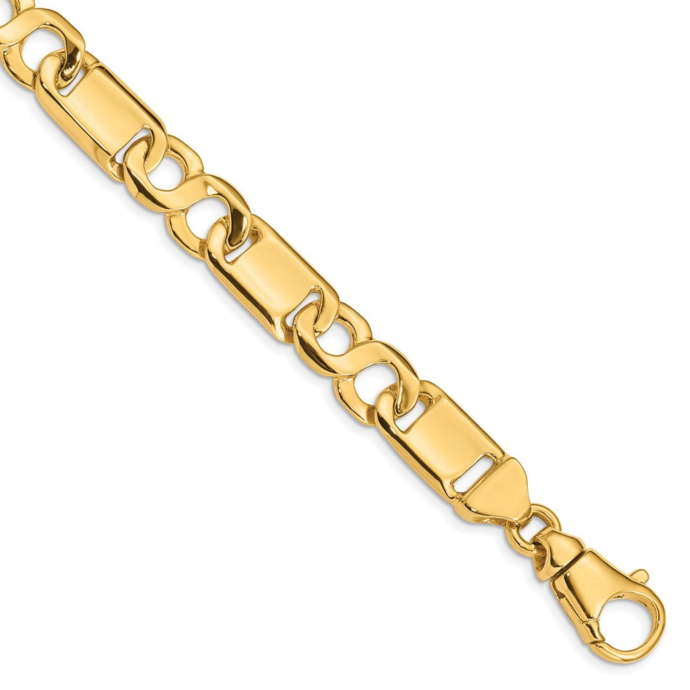 14K 22 inch 10.4mm Hand Polished Fancy Link with Fancy Lobster Clasp Chain
