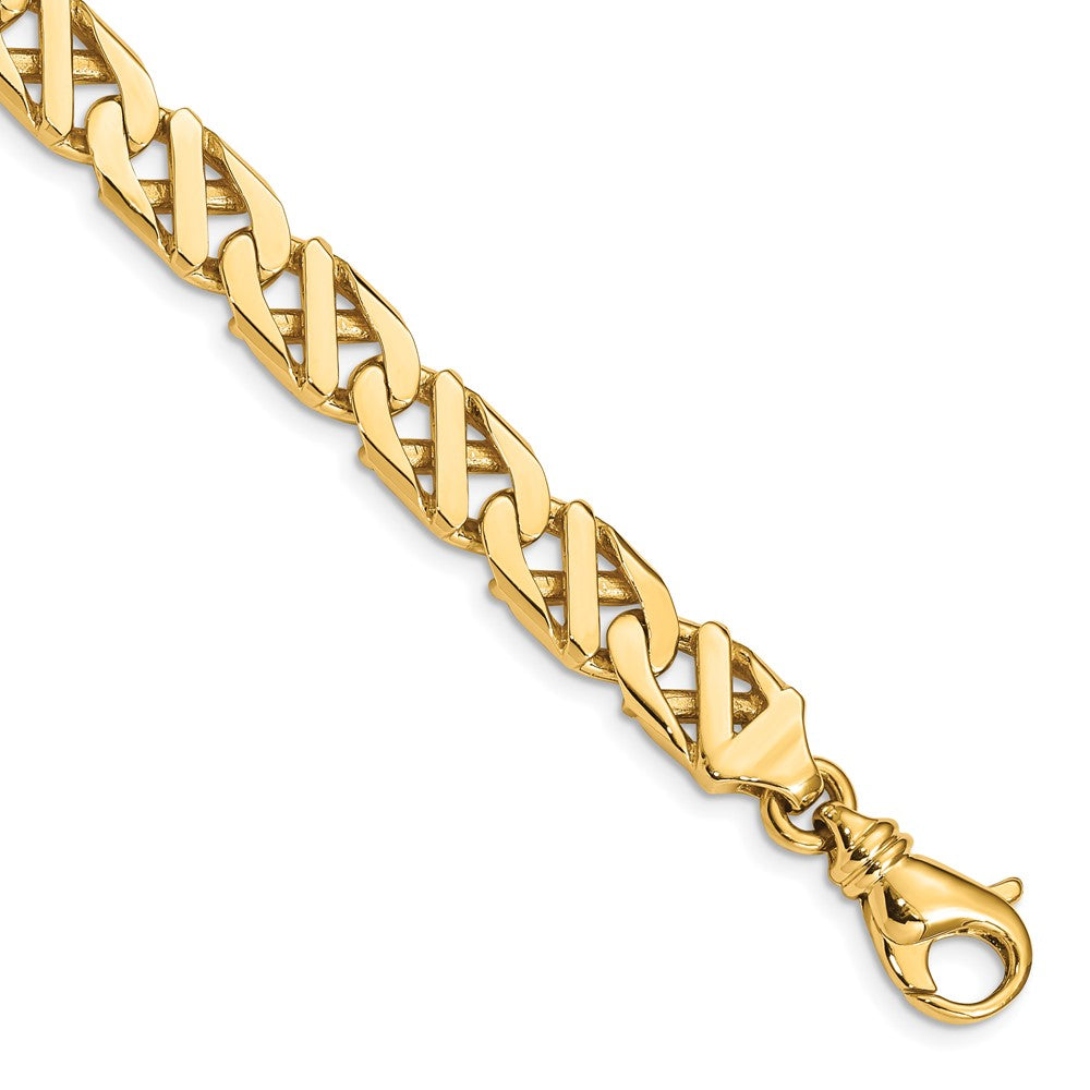 14K 22 inch 7.9mm Hand Polished Fancy Link with Fancy Lobster Clasp Chain