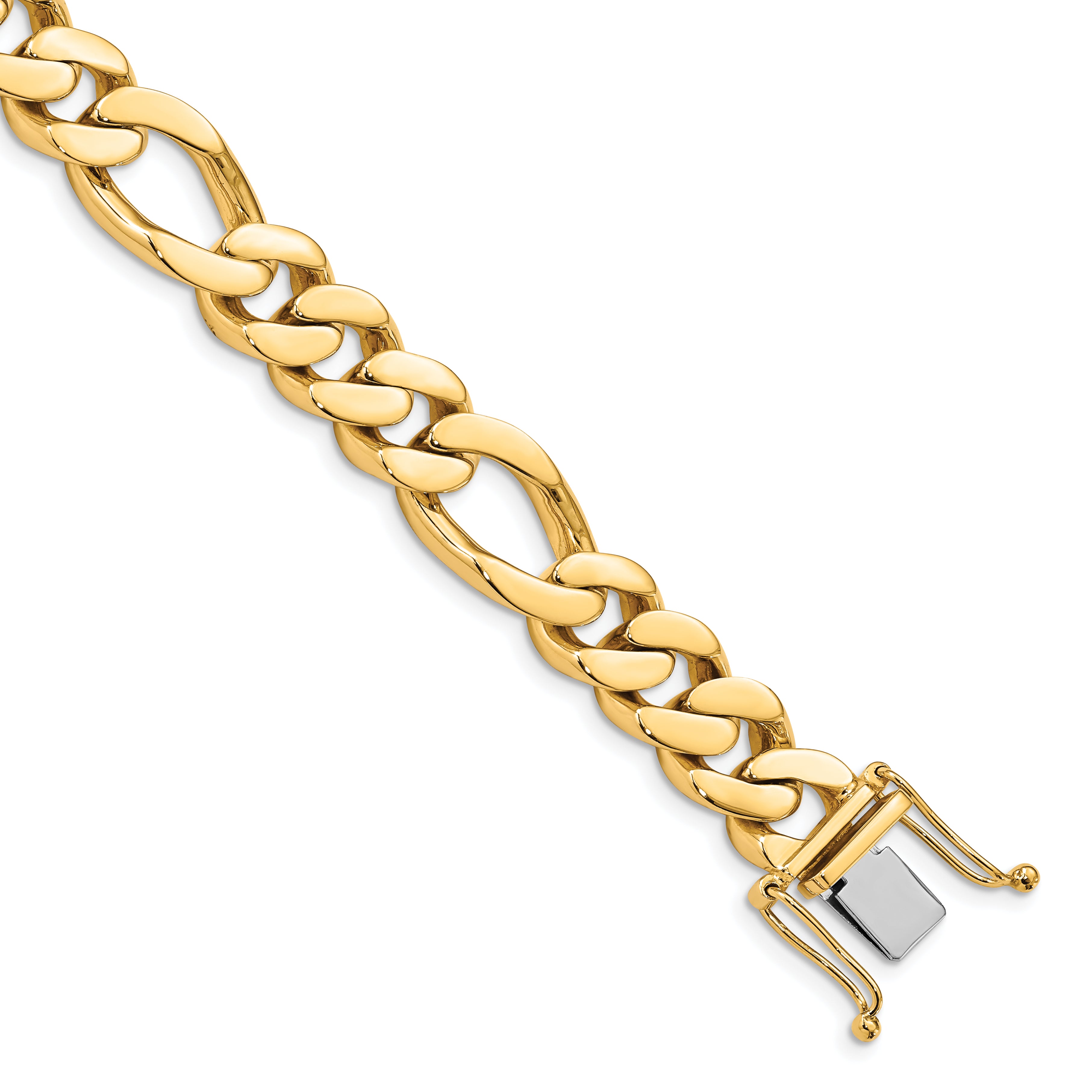 14K 20 inch 11.8mm Hand Polished Figaro Link with Box Catch Chain