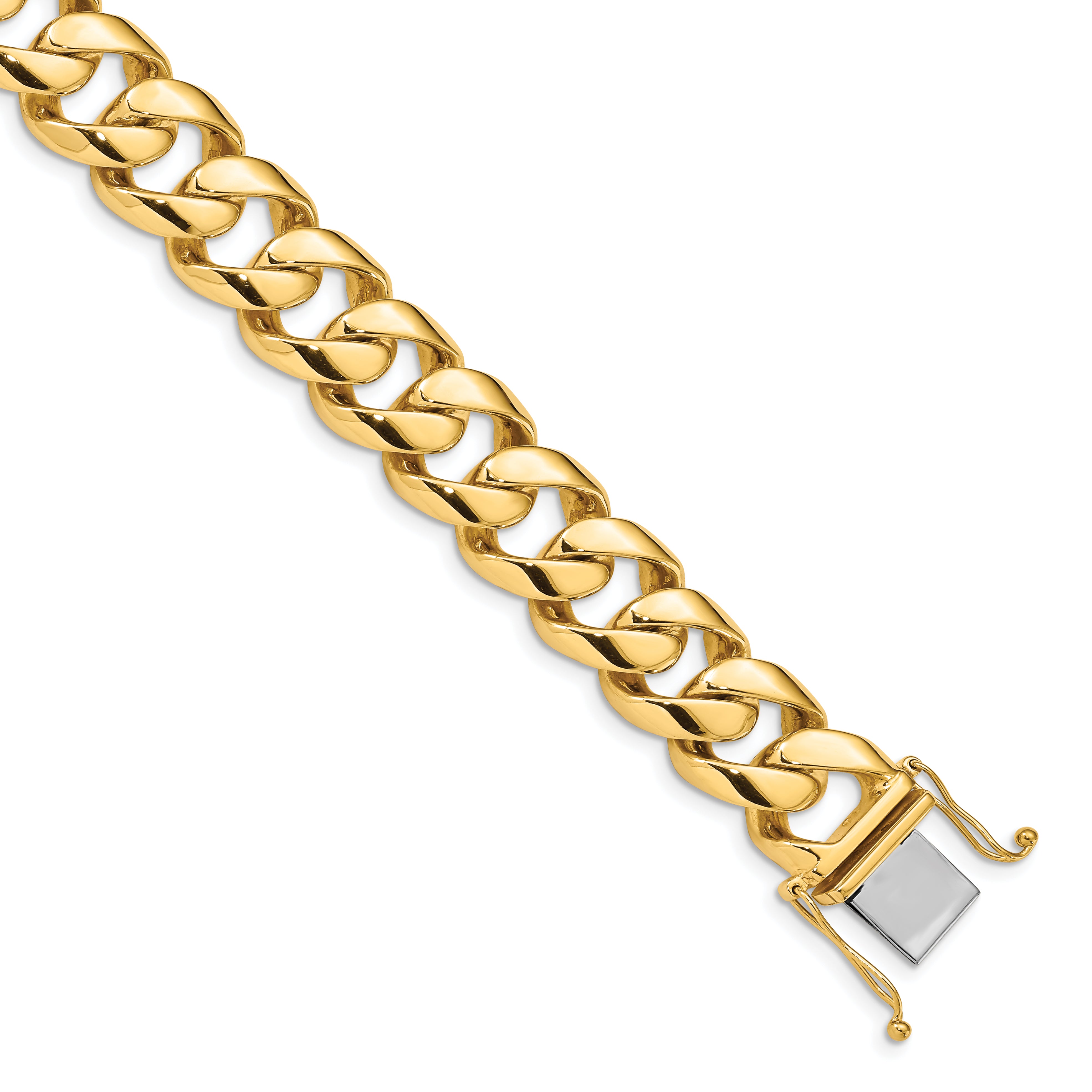 14K 20 inch 16.15mm Hand Polished Fancy Link with Box Catch Clasp Chain