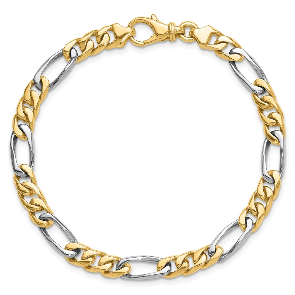 14K Two-tone 20 inch 6.1mm Hand Polished Fancy Link with Fancy Lobster Clasp Chain