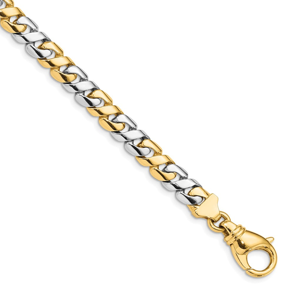 14K Two-tone 20 inch 7.1mm Hand Polished Fancy Link with Fancy Lobster Clasp Chain