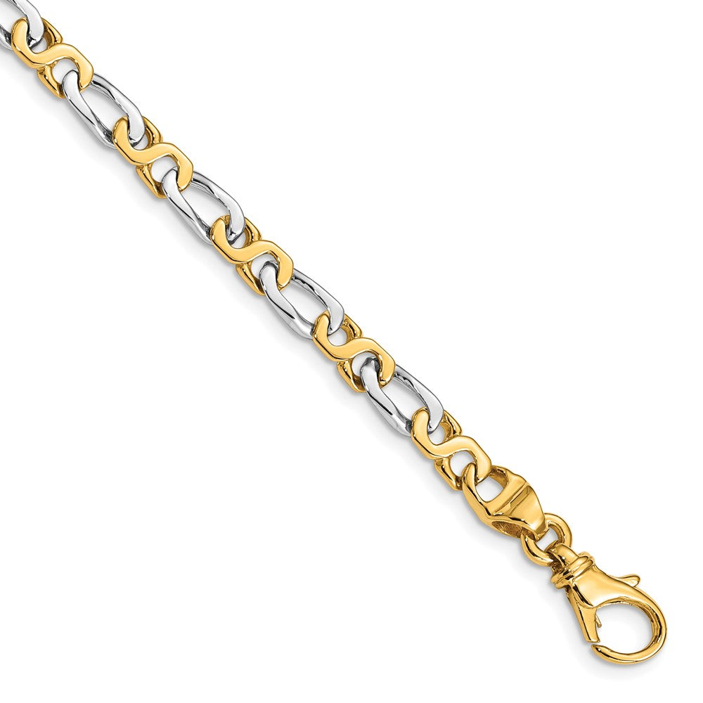 14K Two-tone 20 inch 4.8mm Hand Polished Fancy Link with Fancy Lobster Clasp Chain