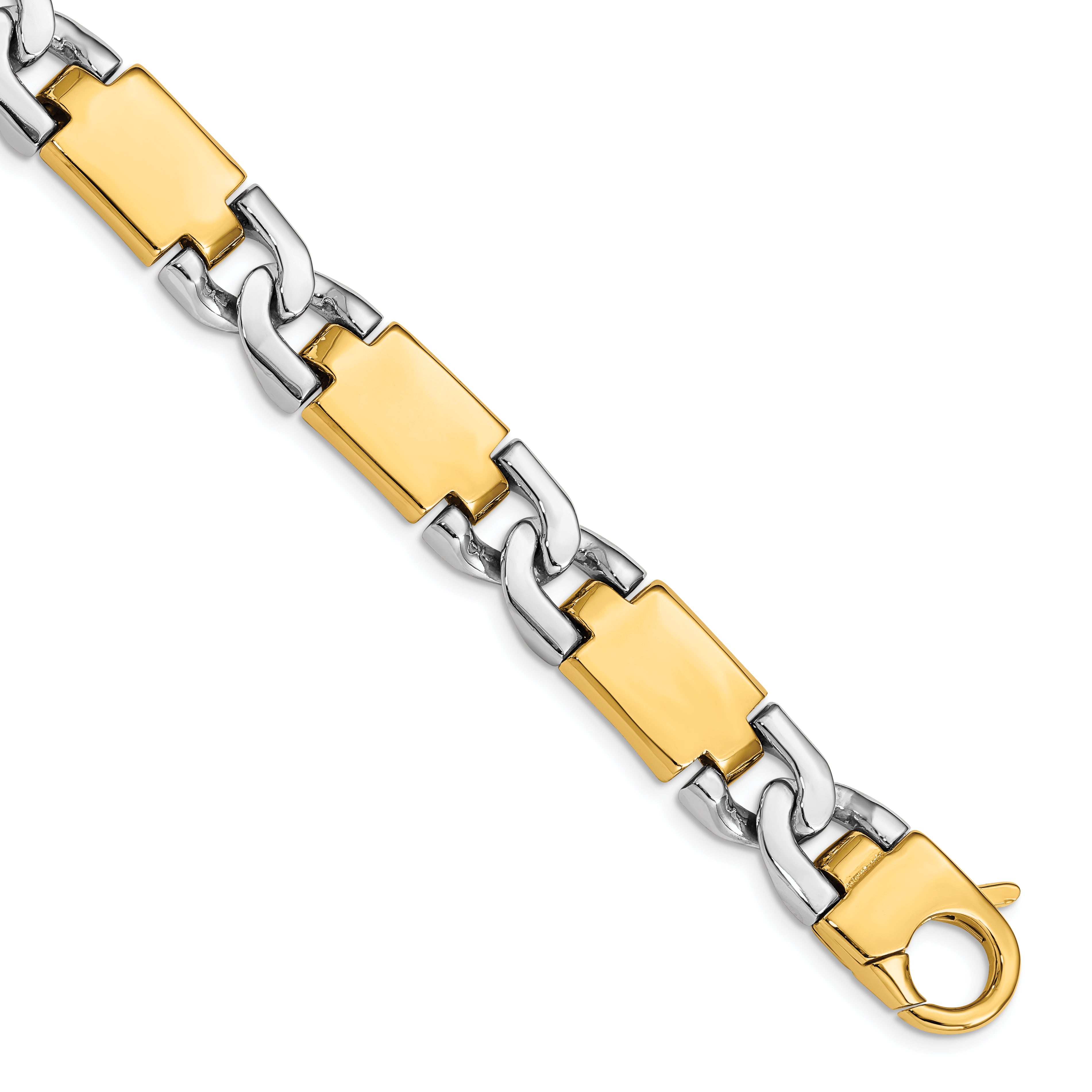 14K Two-tone 22 inch 10.9mm Hand Polished Fancy Link with Fancy Lobster Clasp Chain