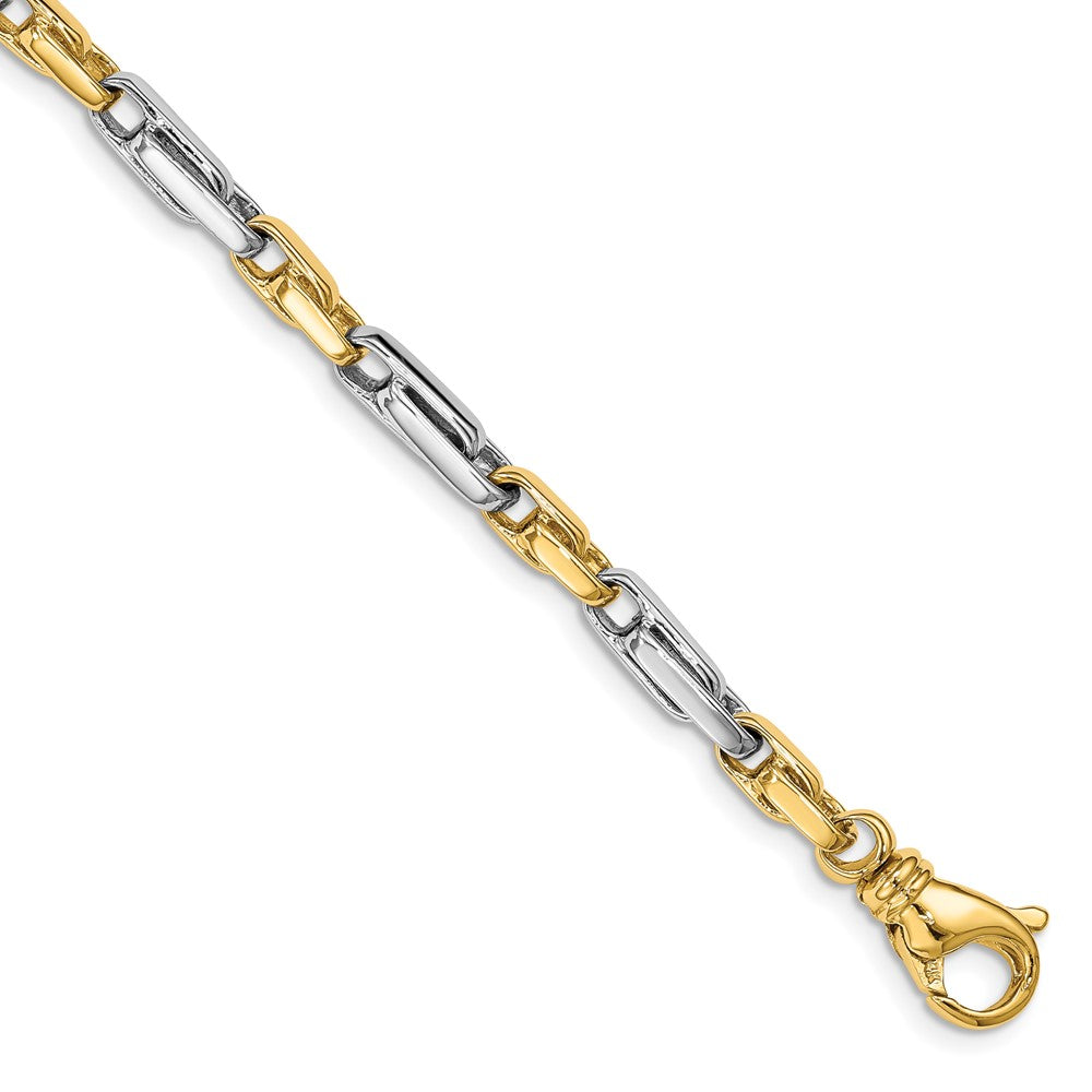 14K Two-tone 20 inch 5mm Hand Polished Fancy Link with Fancy Lobster Clasp Chain