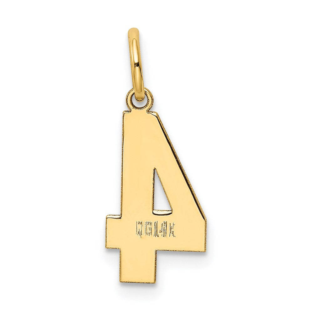 14k Medium Polished Number 4 Charm