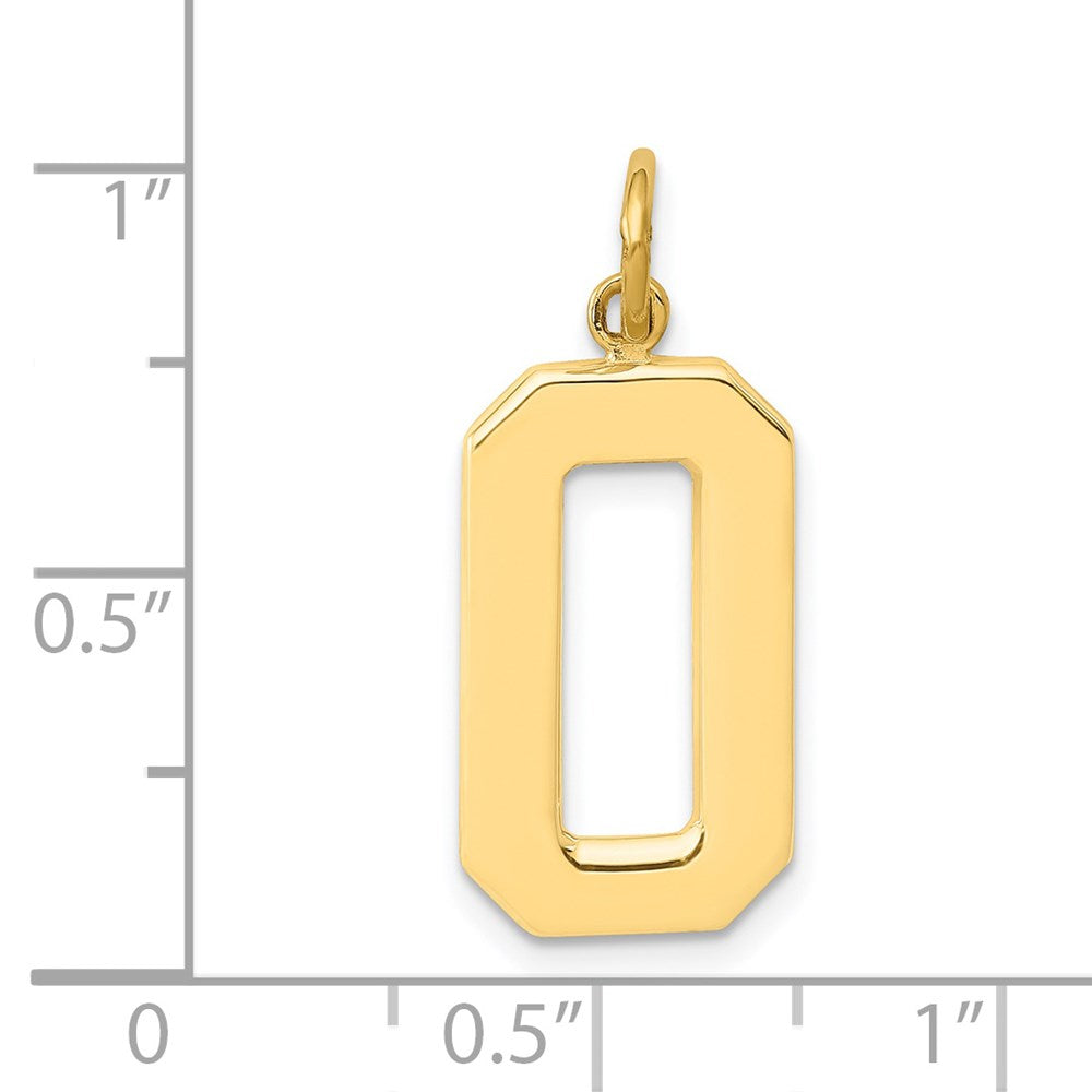 14k Large Polished Number 0 Charm