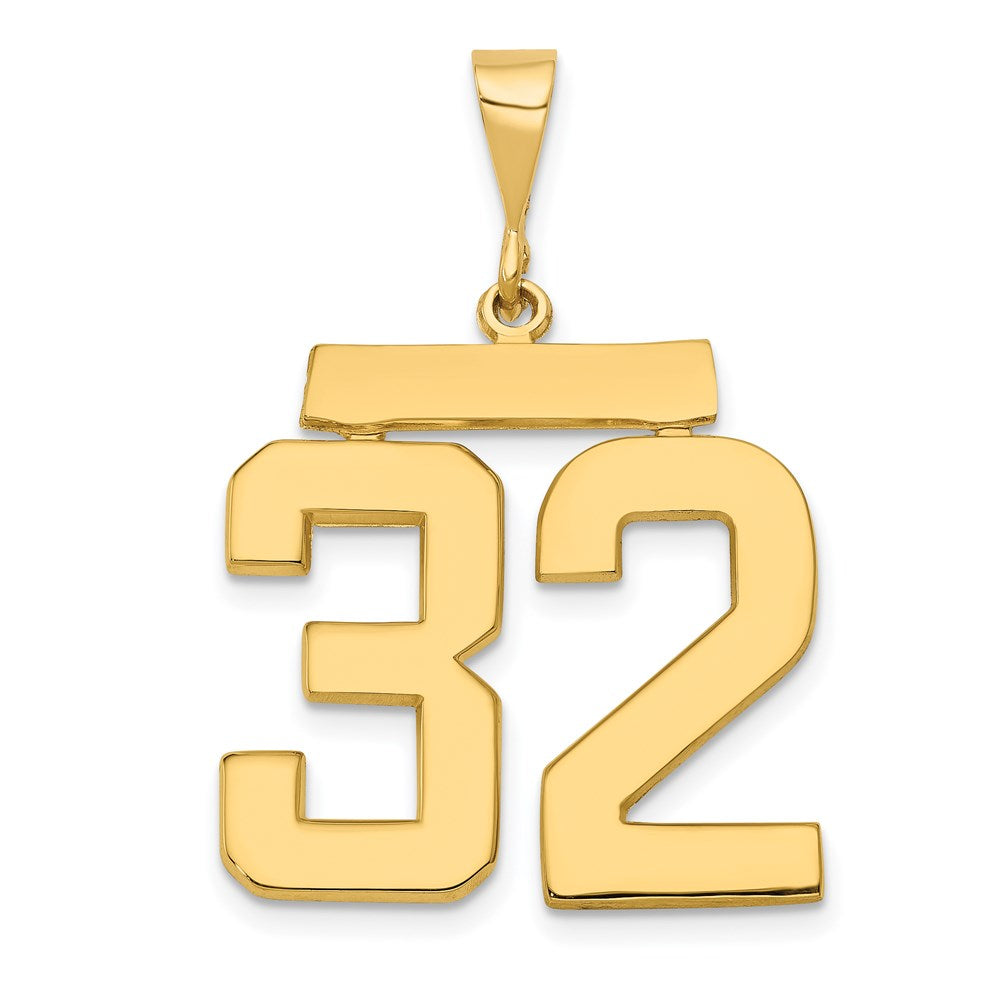 14k Large Polished Number 32 Pendant