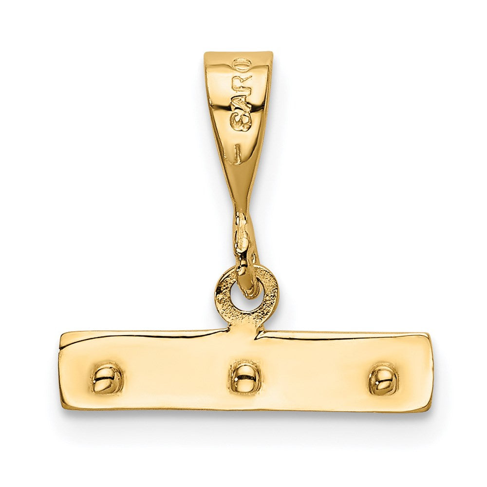 14k Casted Large Polished Top Pendant