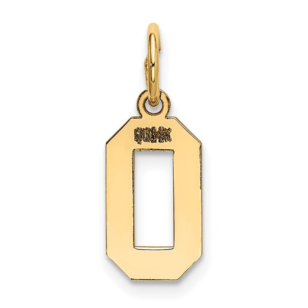 14k Small Polished Number 0 Charm