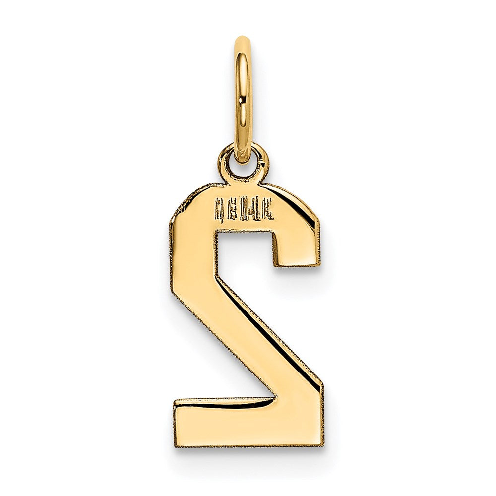 14k Small Polished Number 2 Charm