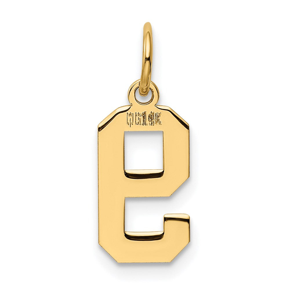 14k Small Polished Number 9 Charm