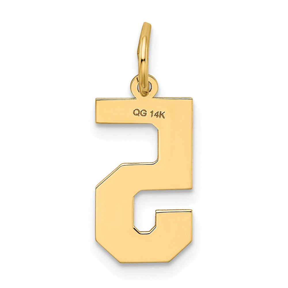 14k Medium Satin Number 5 Charm