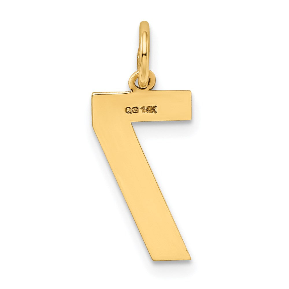 14k Medium Satin Number 7 Charm