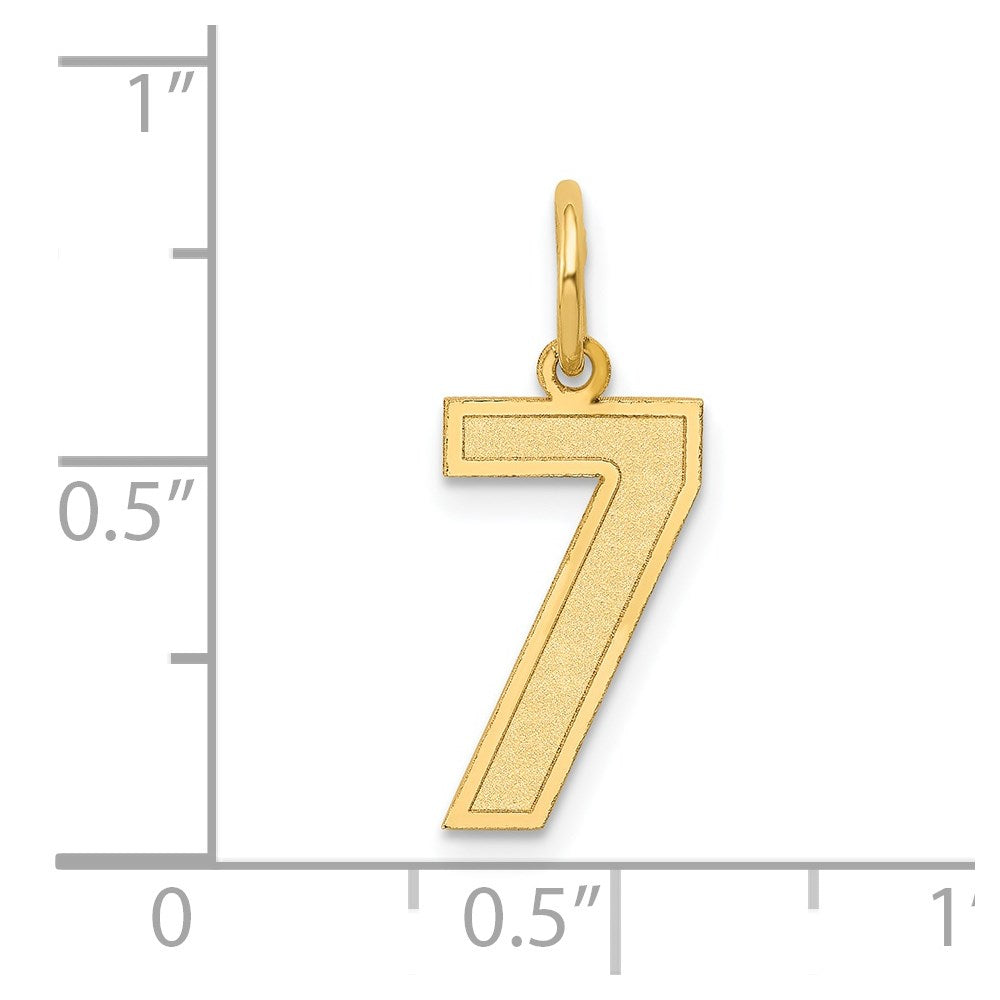 14k Medium Satin Number 7 Charm