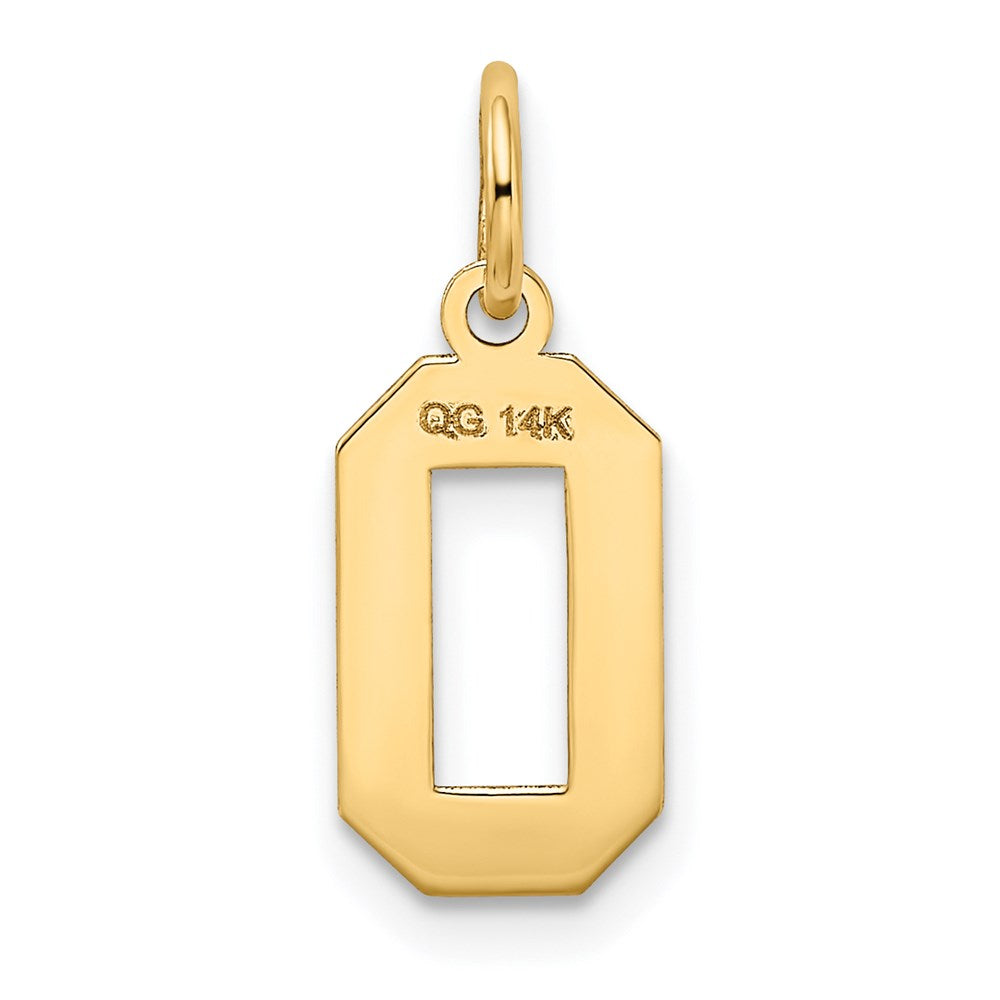 14k Small Satin Number 0 Charm