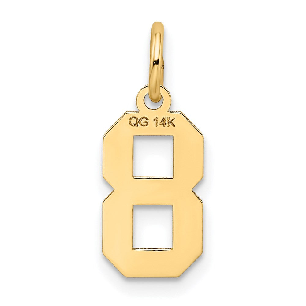 14k Small Satin Number 8 Charm