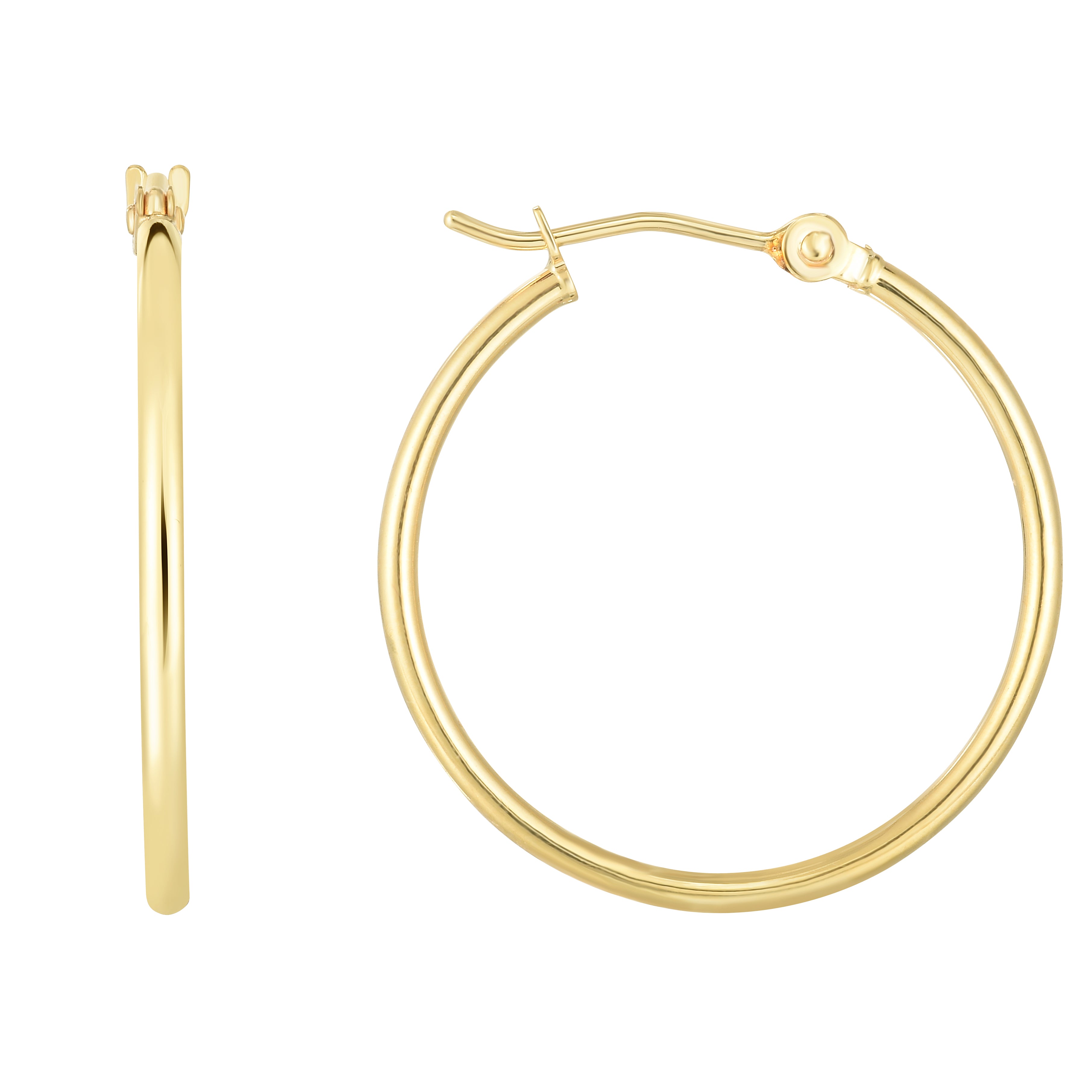 14K Yellow Gold 1.5X25Mm Hoop Earring