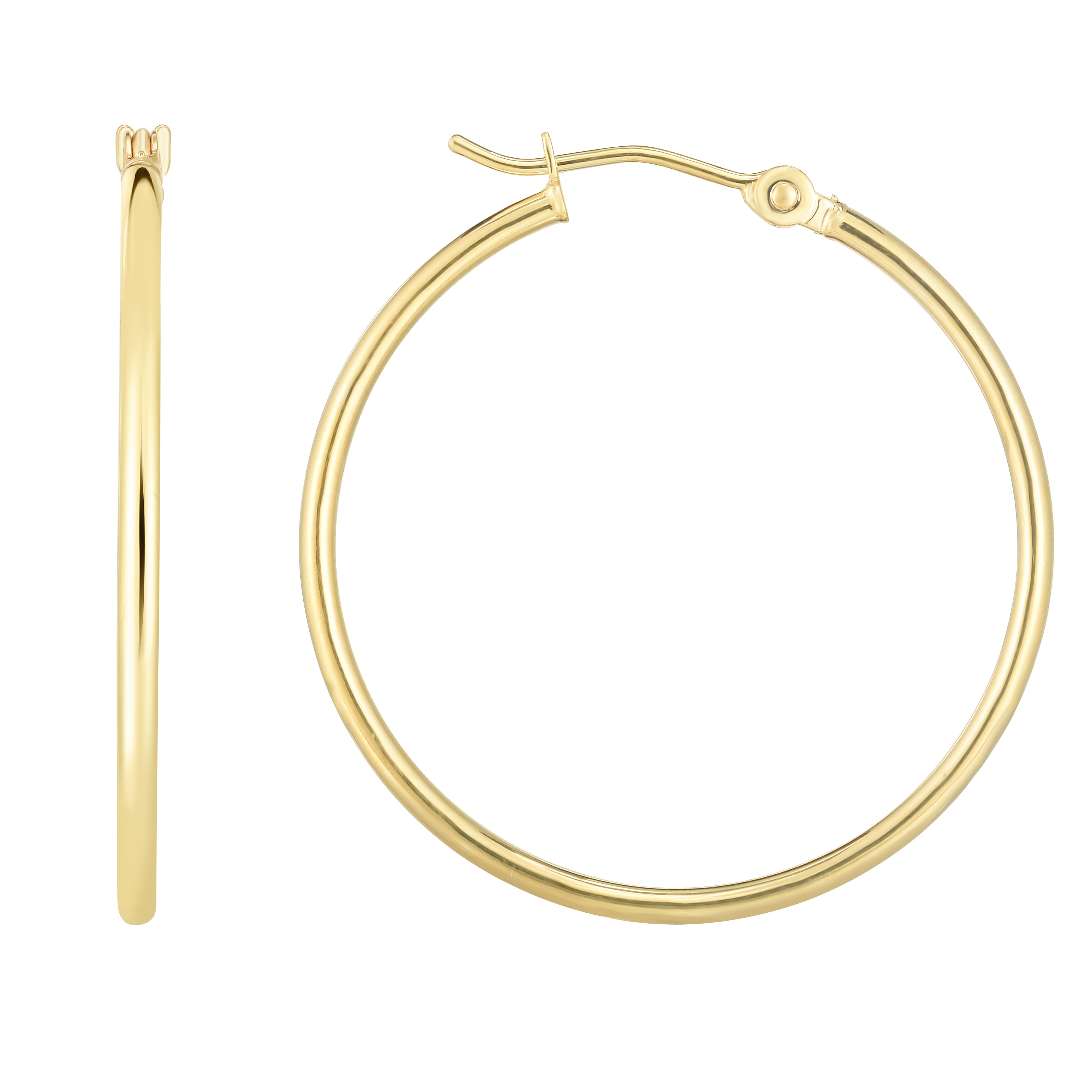 14K Yellow Gold 1.5X30Mm Hoop Earring