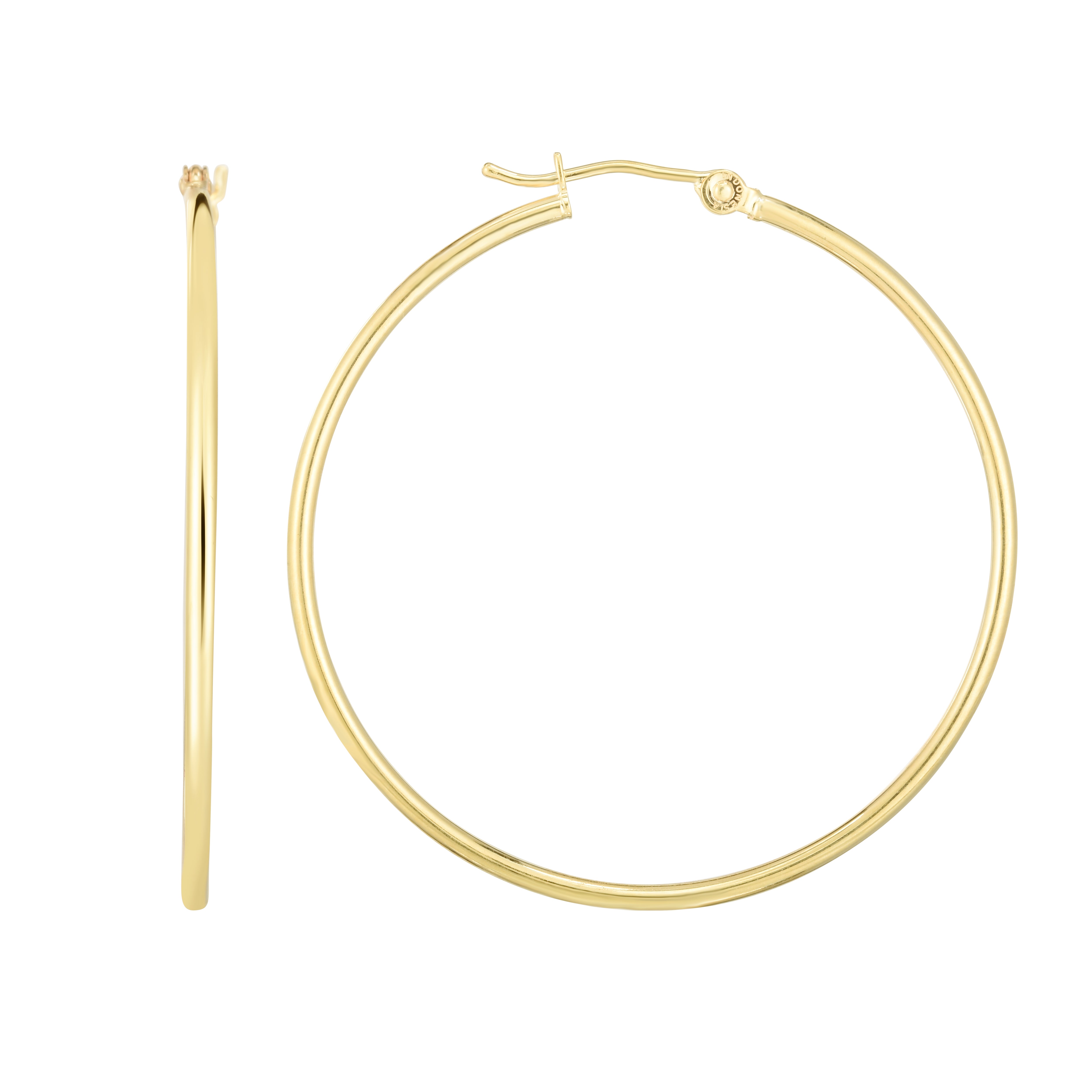 14K Yellow Gold 1.5x40mm Hoop Earring