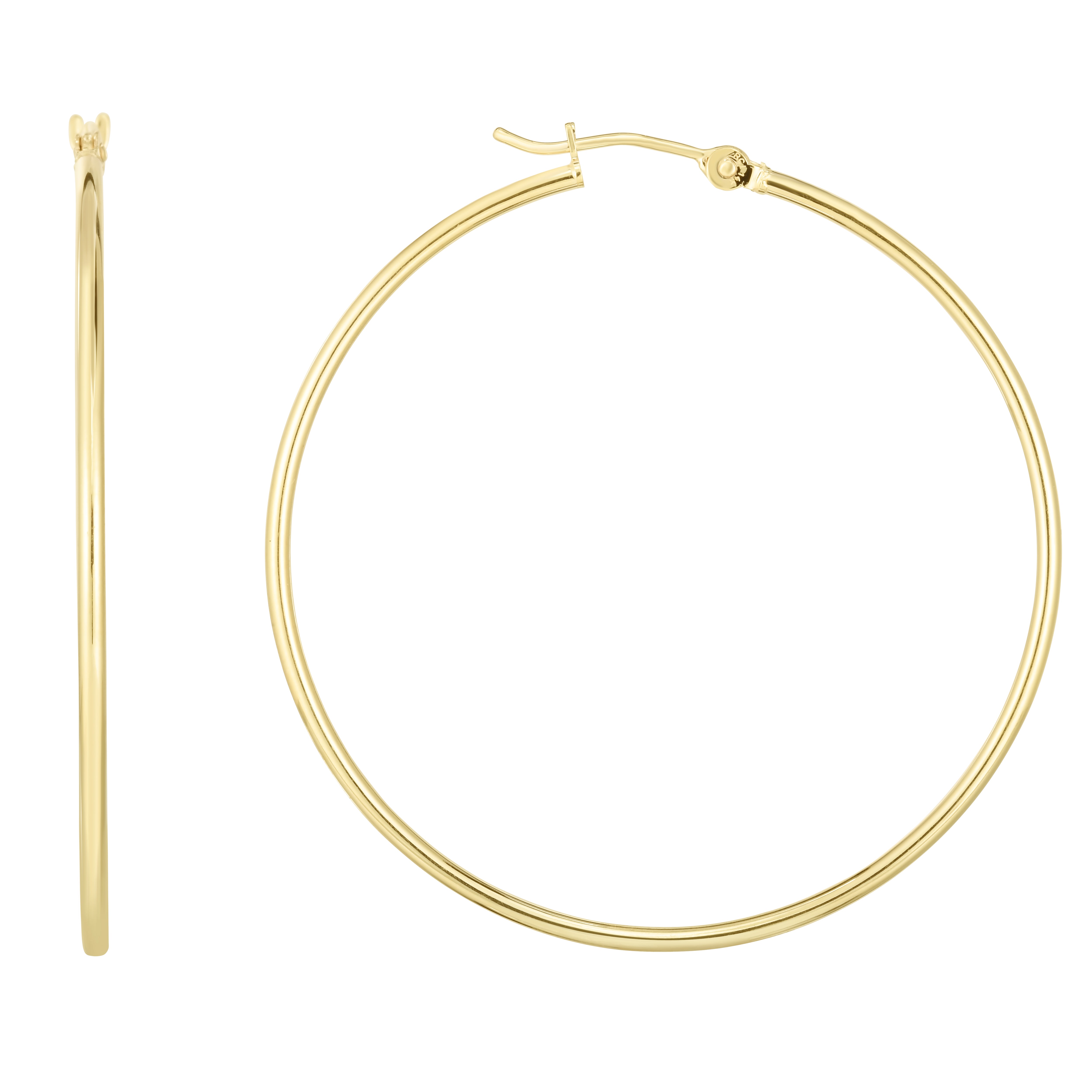 14K Yellow Gold 1.5X45Mm Hoop Earring