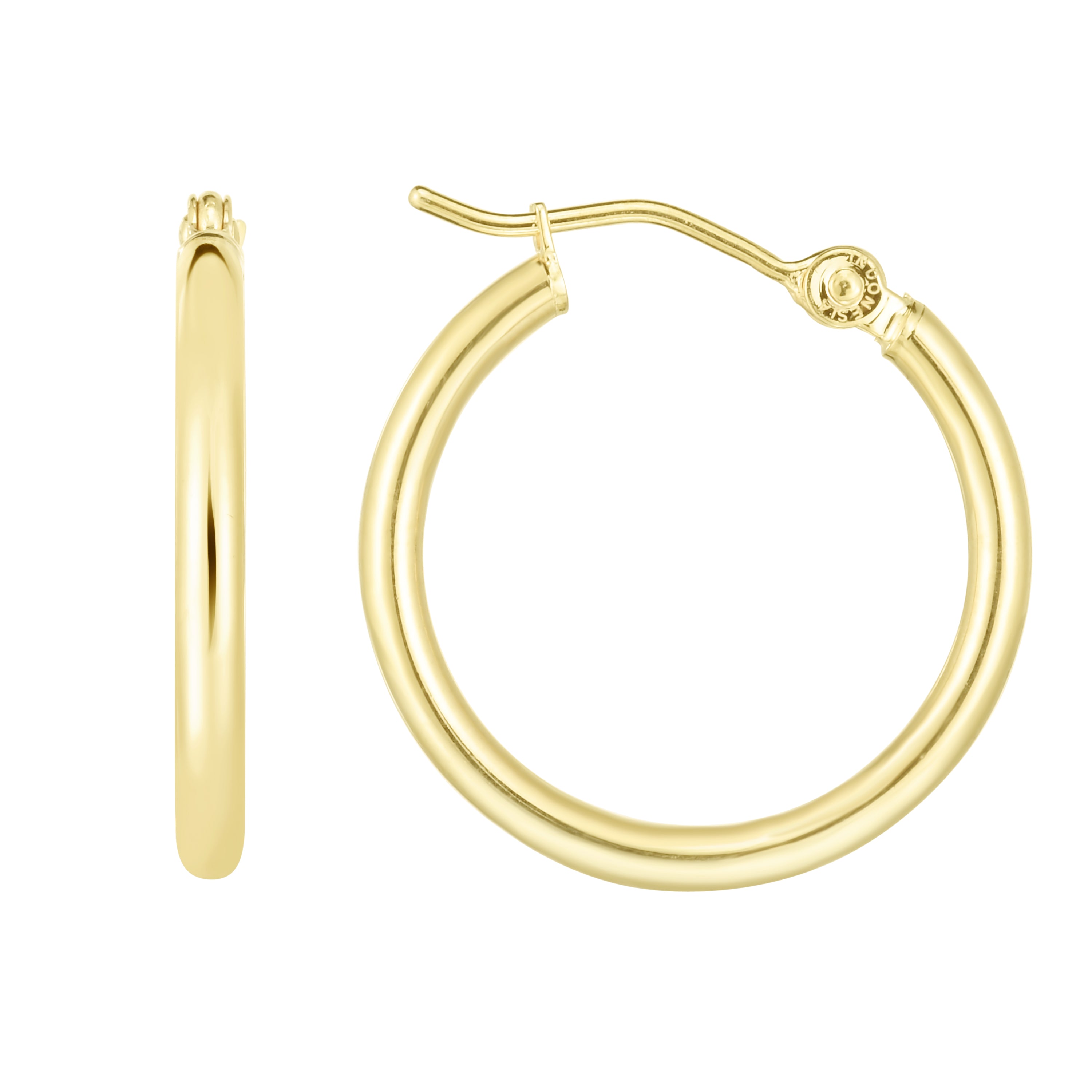 14K Yellow Gold 2X20Mm Hoop Earring