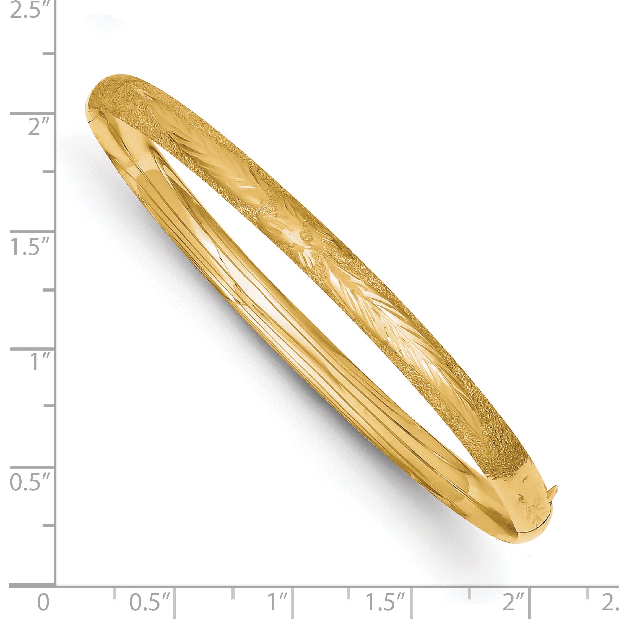 14k 3/16 Laser-Cut 5.00mm Hinged Oval Bangle Bracelet