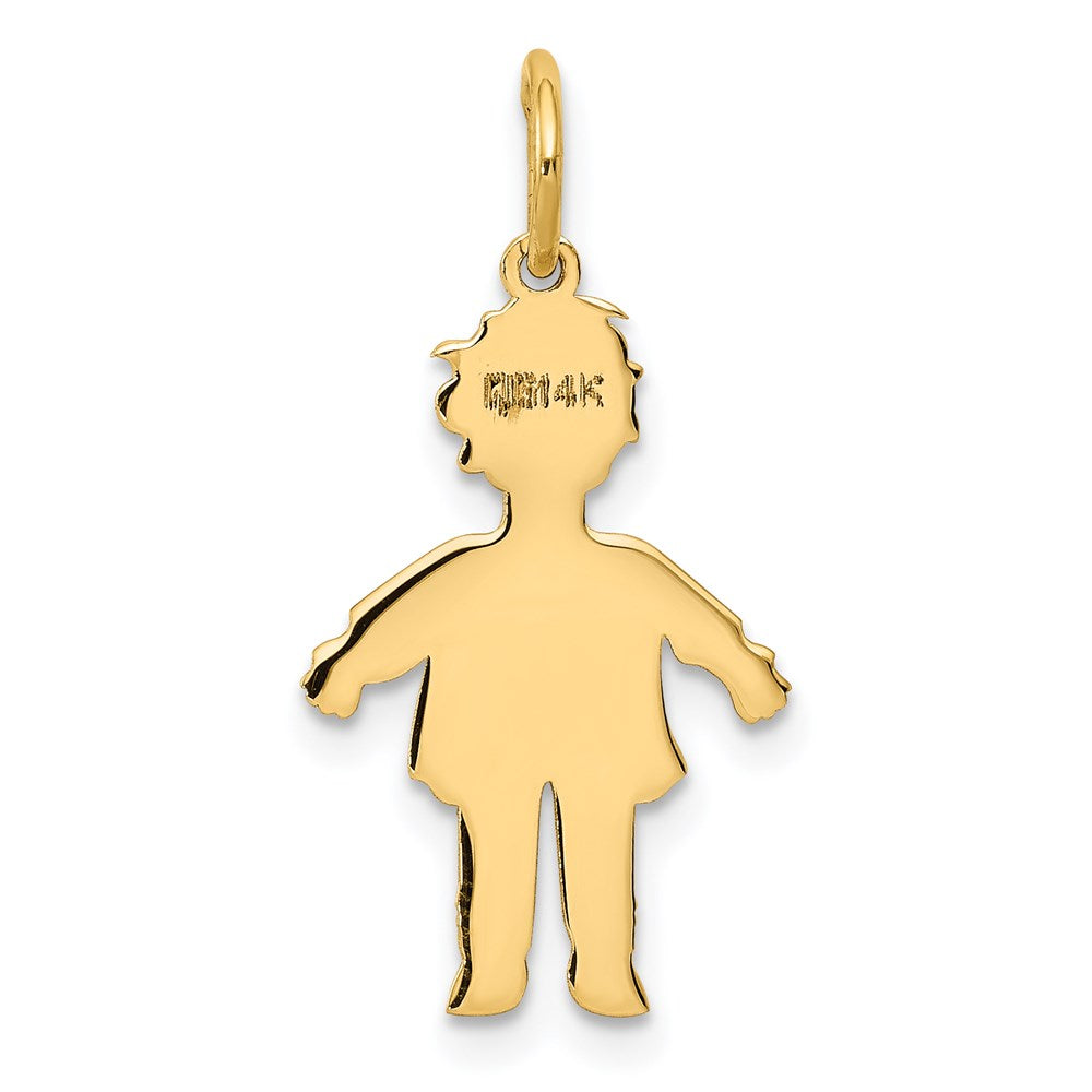 14k Plain Polished Small Boy Charm