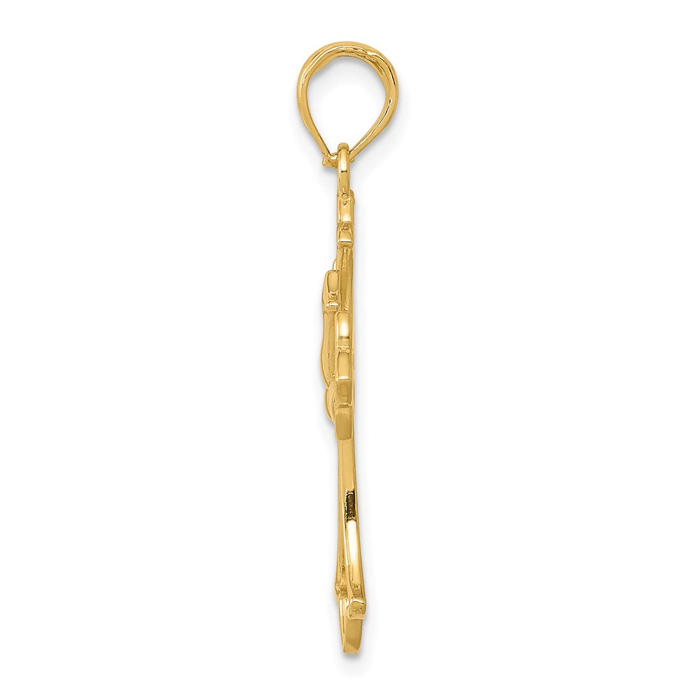 14k Dove Cross Pendant